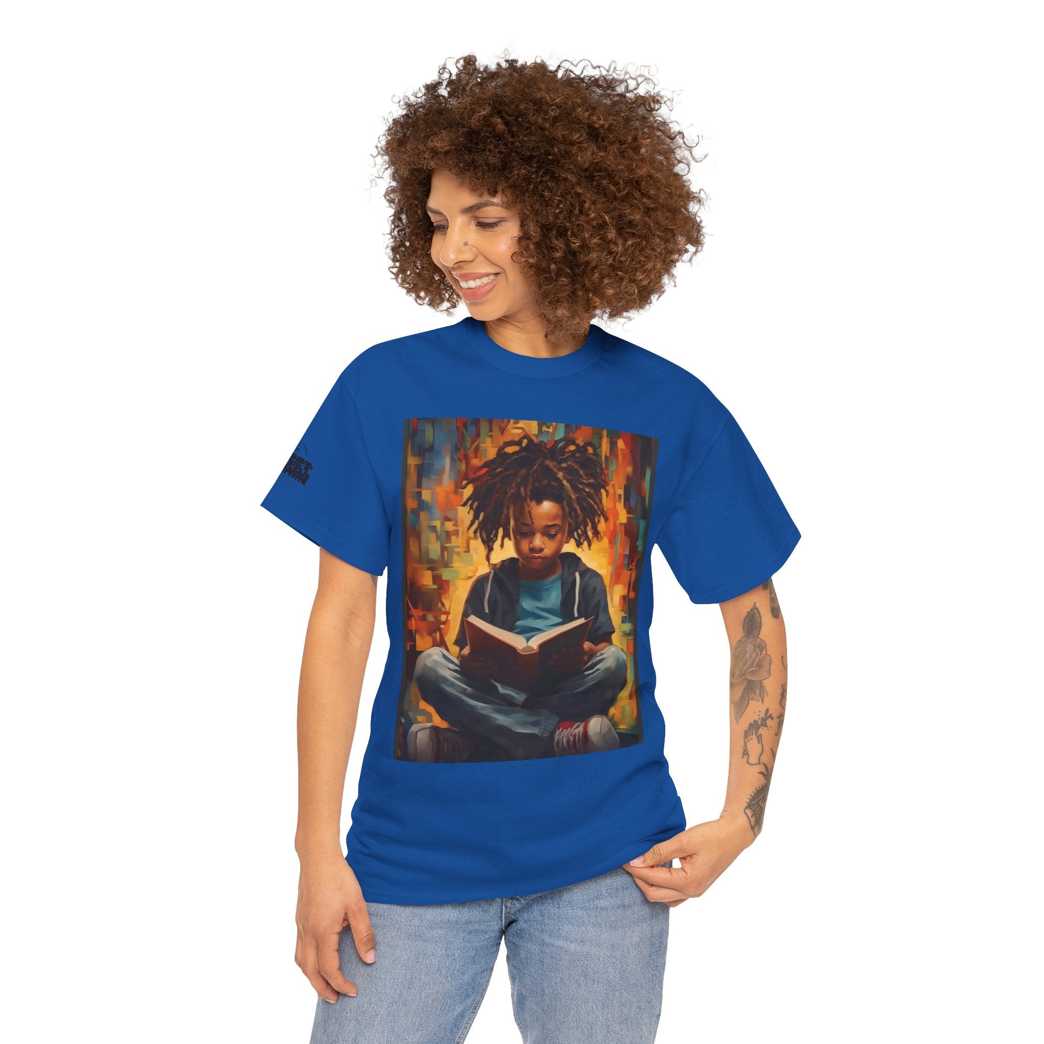 Graphic Tee — 'This Is Not A Boycott, This Is A Wealth Transfer' Back Print with Reading Child Artwork