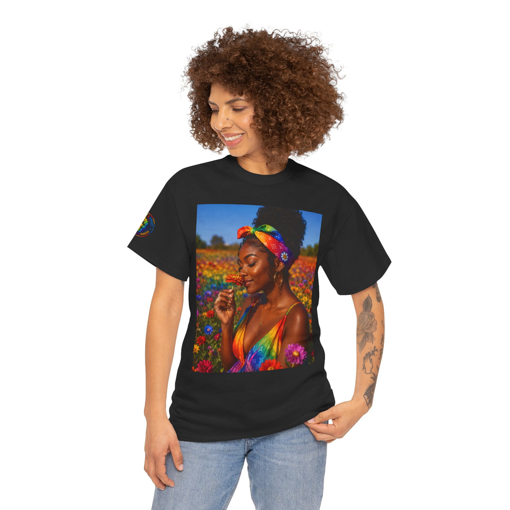 T-Shirt — Rainbow Empowerment Portrait Tee ("This Is Not A Boycott, This Is A Human Transaction")