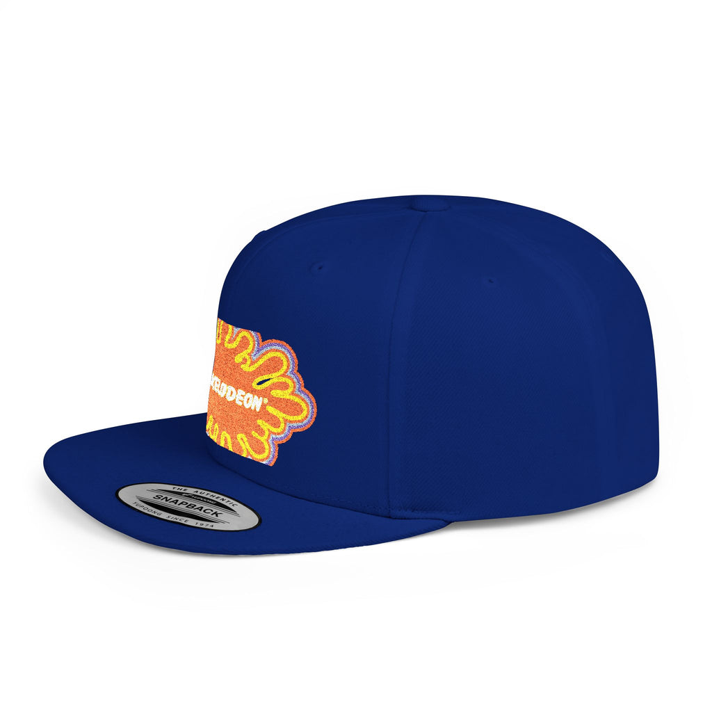 Nickelodeon Slime Logo Flat Bill Snapback Hat — Retro 90s Cartoon Cap