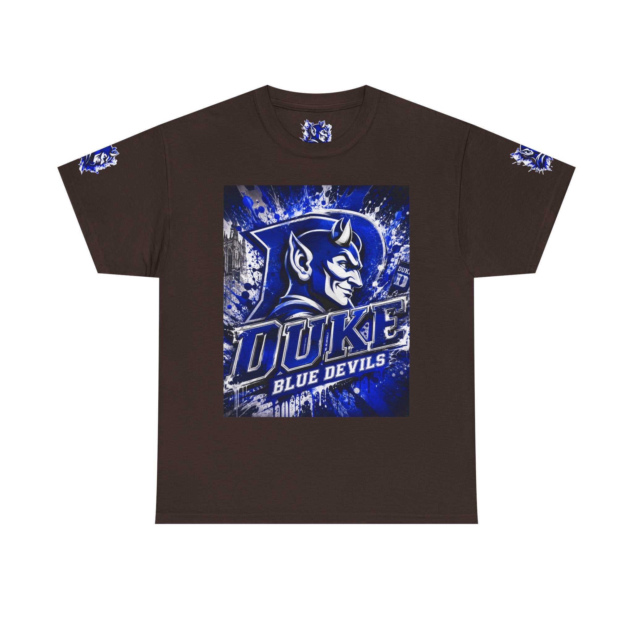 Duke Blue Devils Graphic Tee — Splatter Devil Logo T‑Shirt