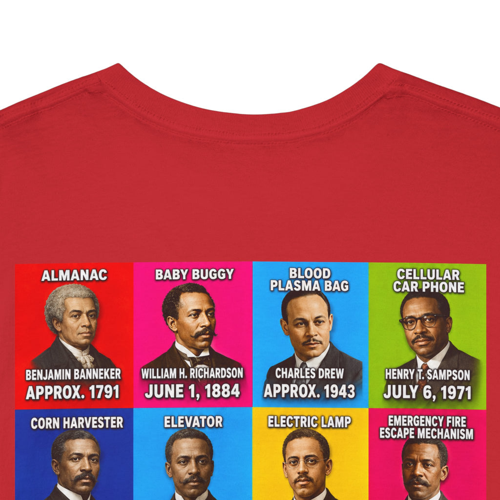 Black inventors Grid T‑Shirt — Colorful Historical Portraits Tee
