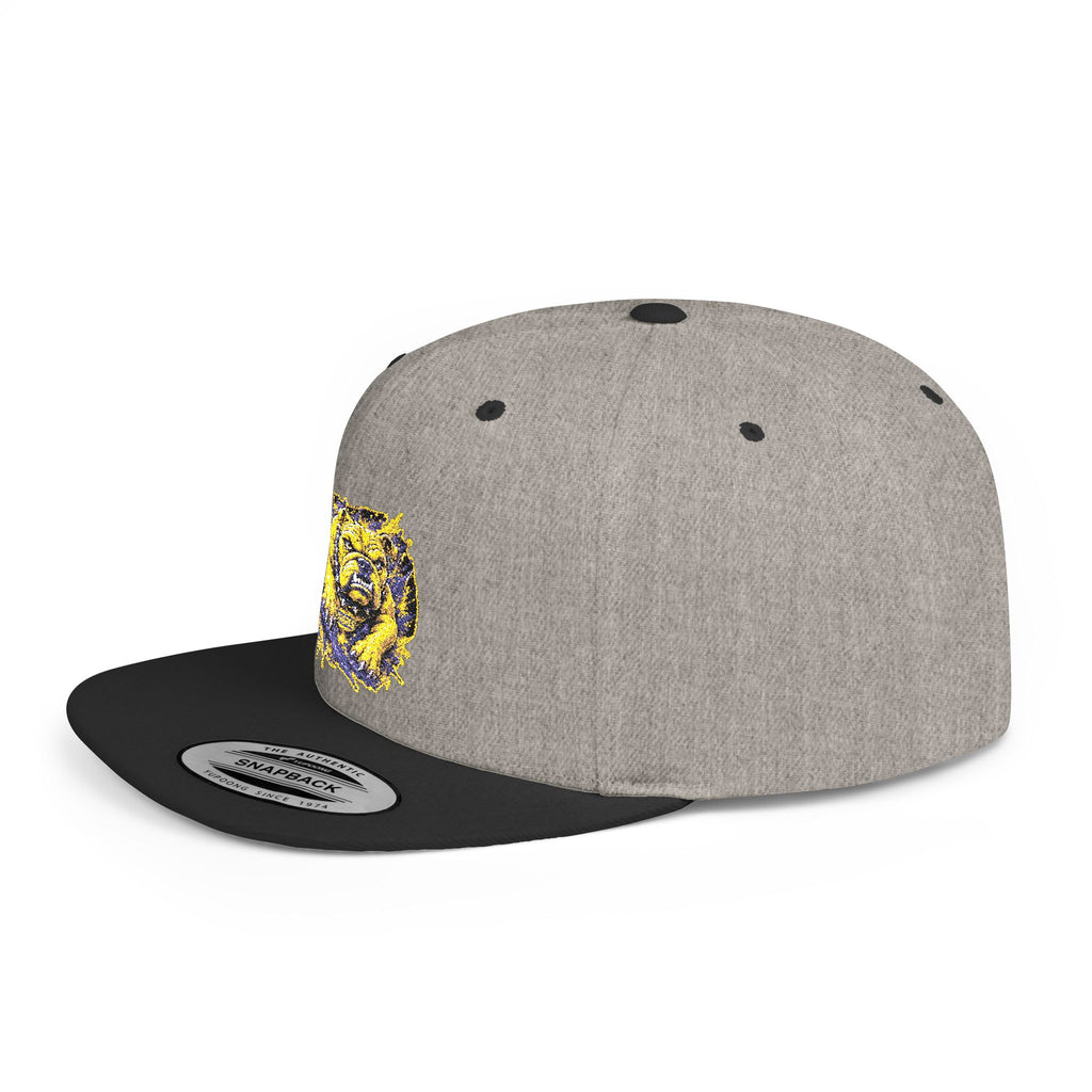 Lion Watercolor Snapback Hat — Yellow & Purple Lion Design