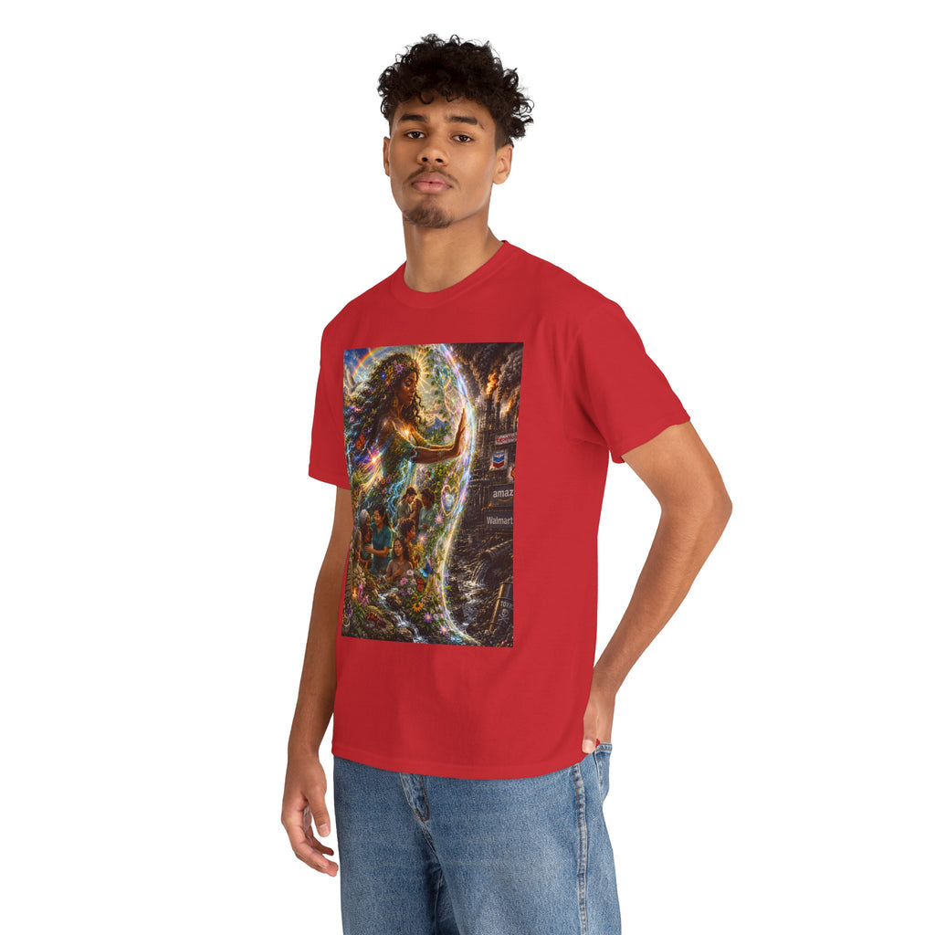 Cosmic Guardian Tee — Earth Mother Spiritual Graphic T-Shirt