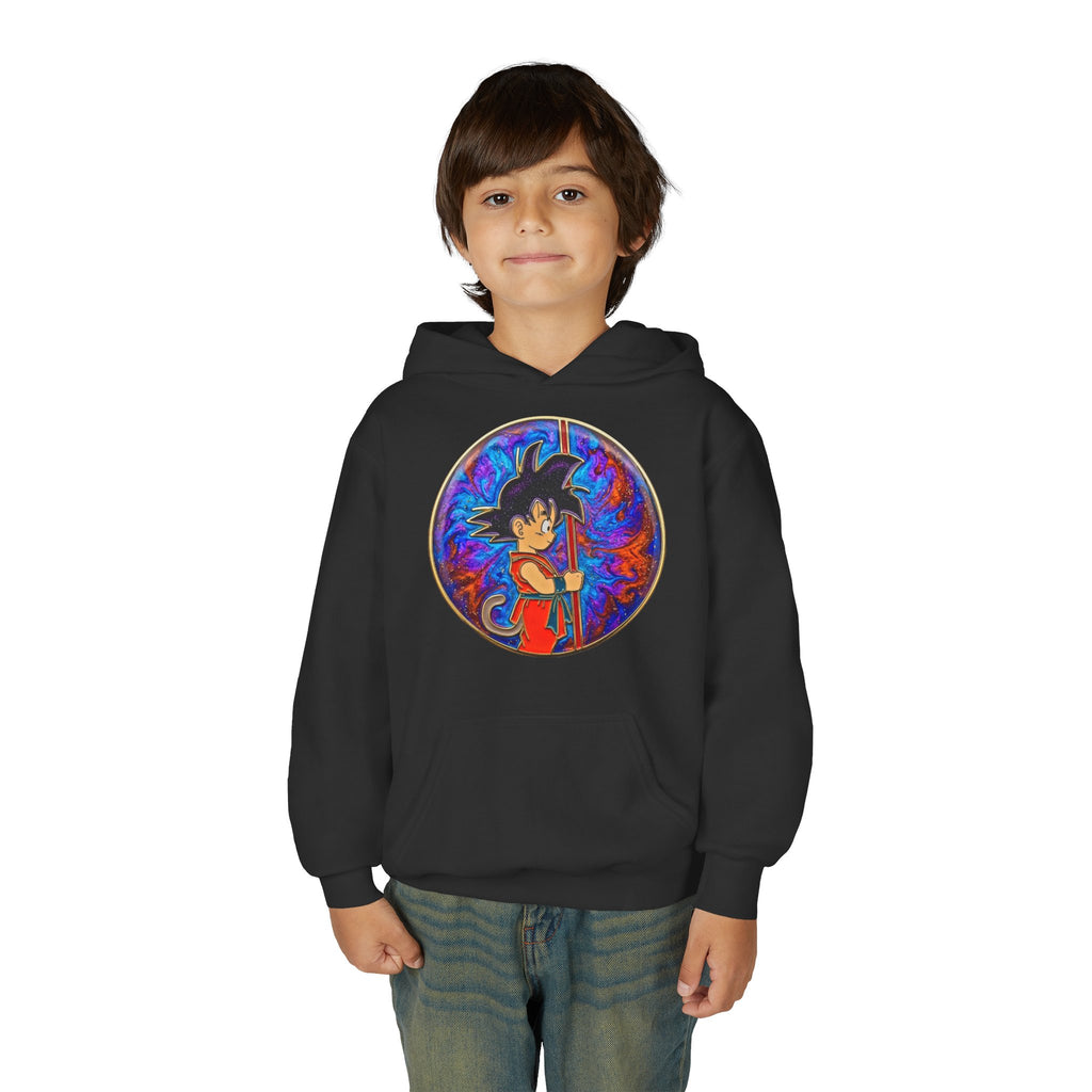 Dragon Boy Hoodie — Goku Cartoon Emblem Youth Hooded Sweatshirt