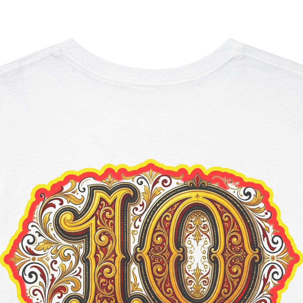Fat Man Graphic Tee — Retro Boxing Design with '10' Back Patch