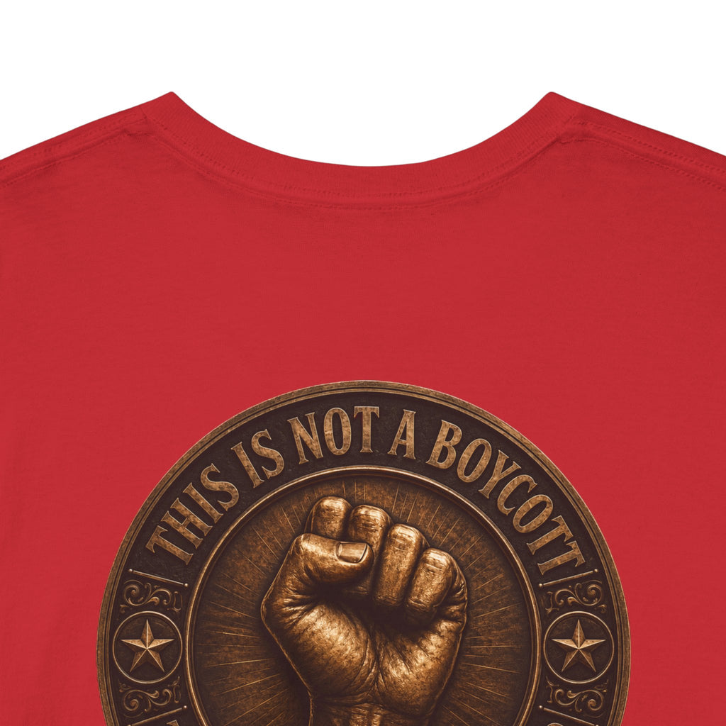 Graphic Tee — 'This Is Not A Boycott' Fist Emblem with Vintage Group Portrait