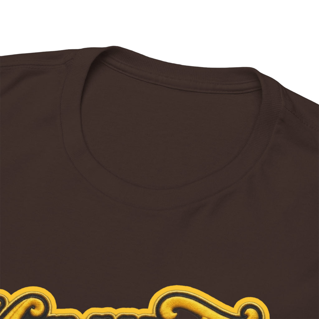Melanated 19 Graphic Tee — Retro Script Logo & Gold Number Baseball Shirt