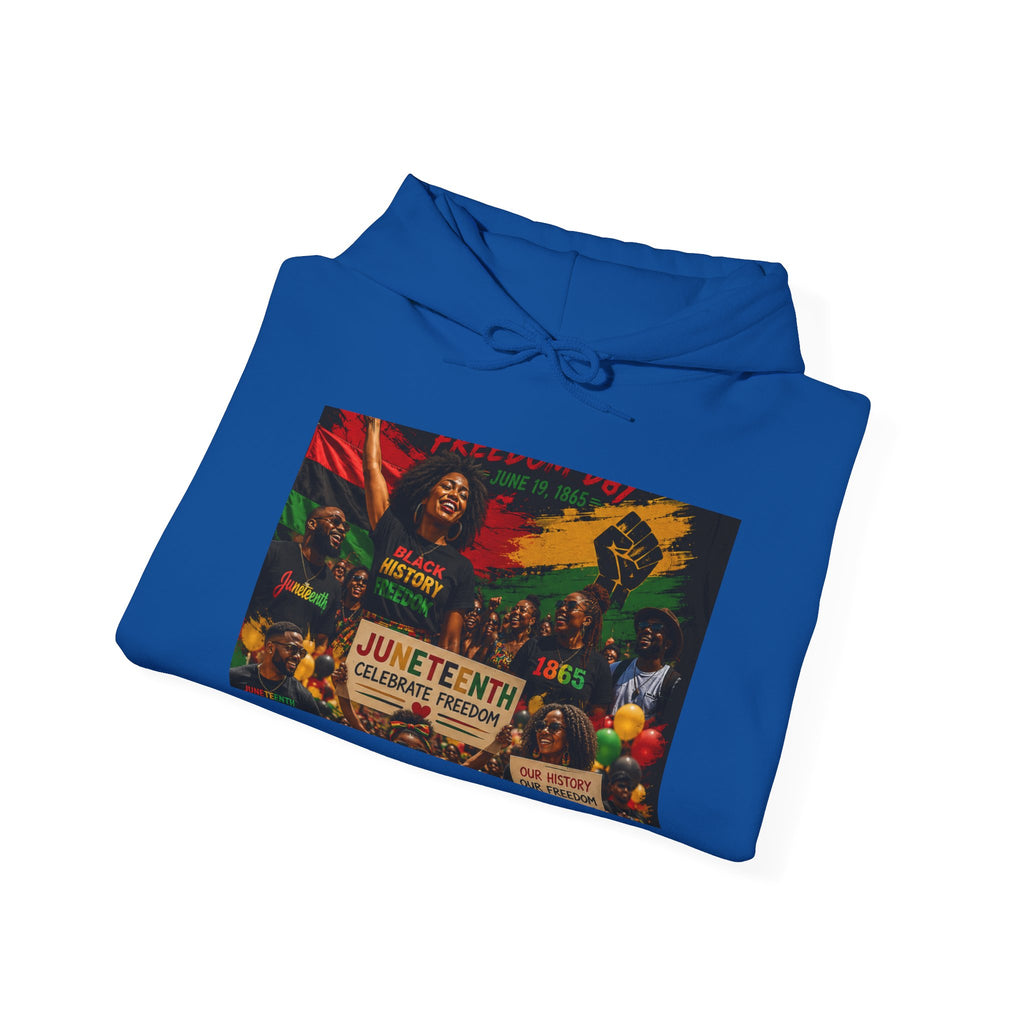 Juneteenth Celebration Hoodie — Juneteenth 1865 Freedom Retro Graphic Hooded Sweatshirt