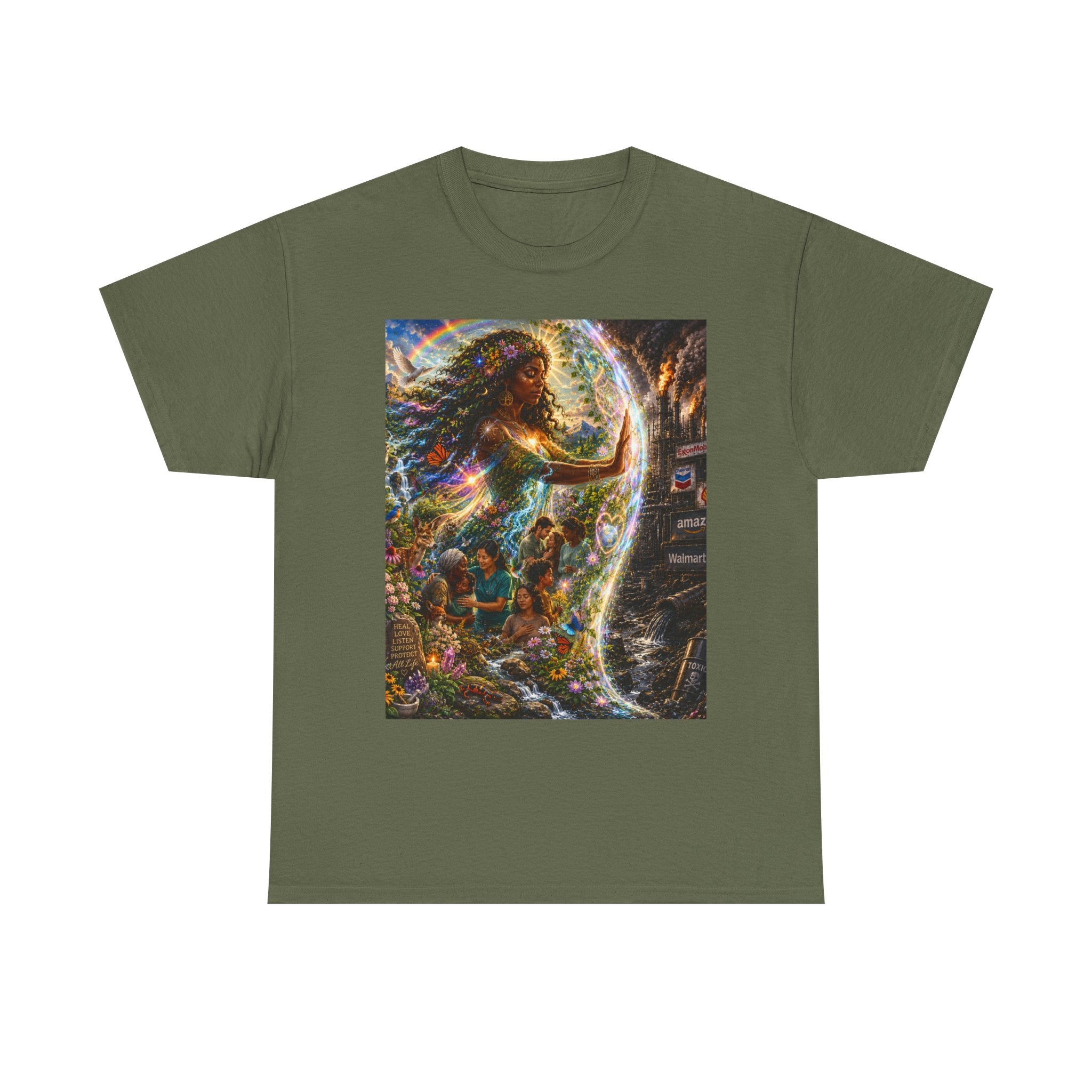 Cosmic Guardian Tee — Earth Mother Spiritual Graphic T-Shirt