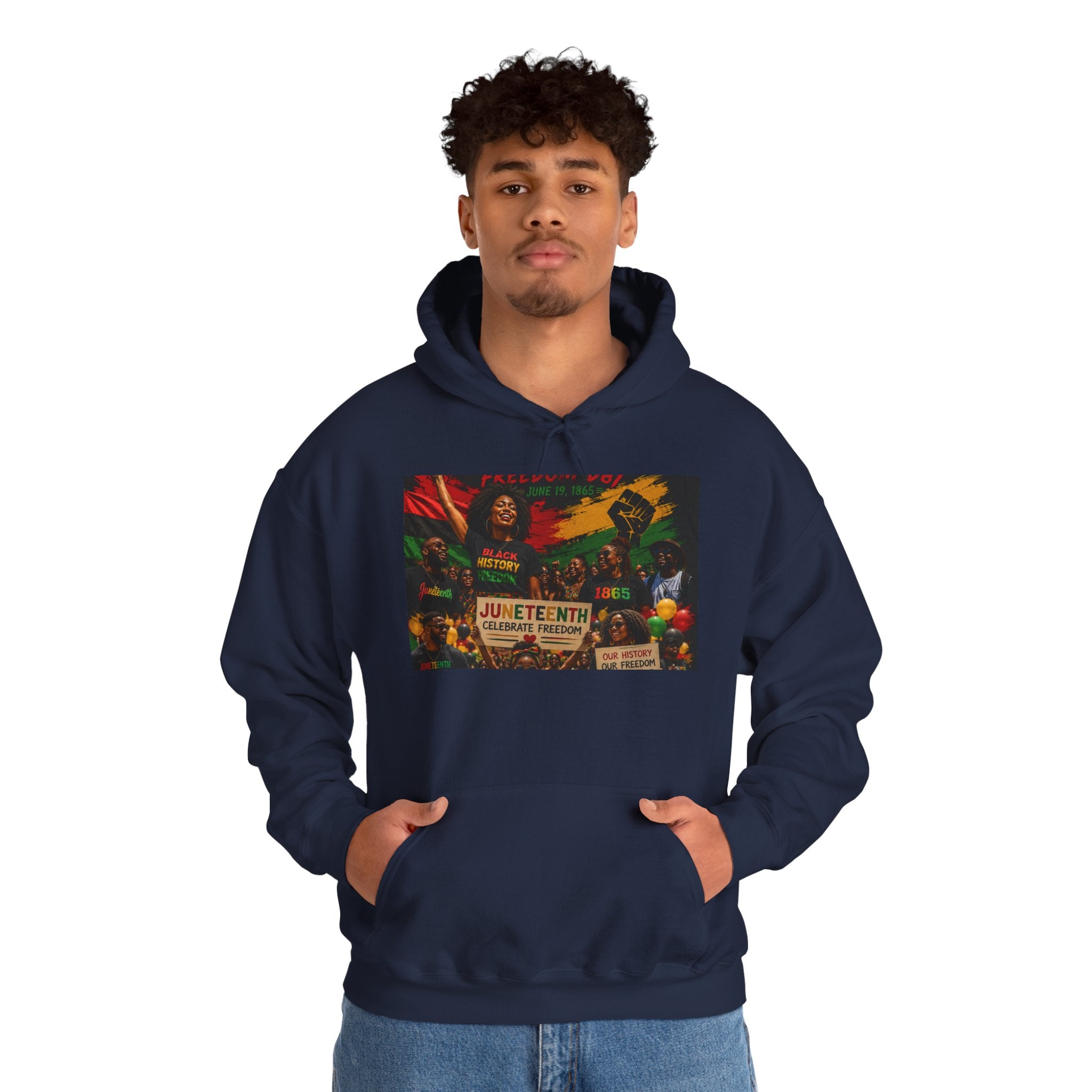 Juneteenth Celebration Hoodie — Juneteenth 1865 Freedom Retro Graphic Hooded Sweatshirt