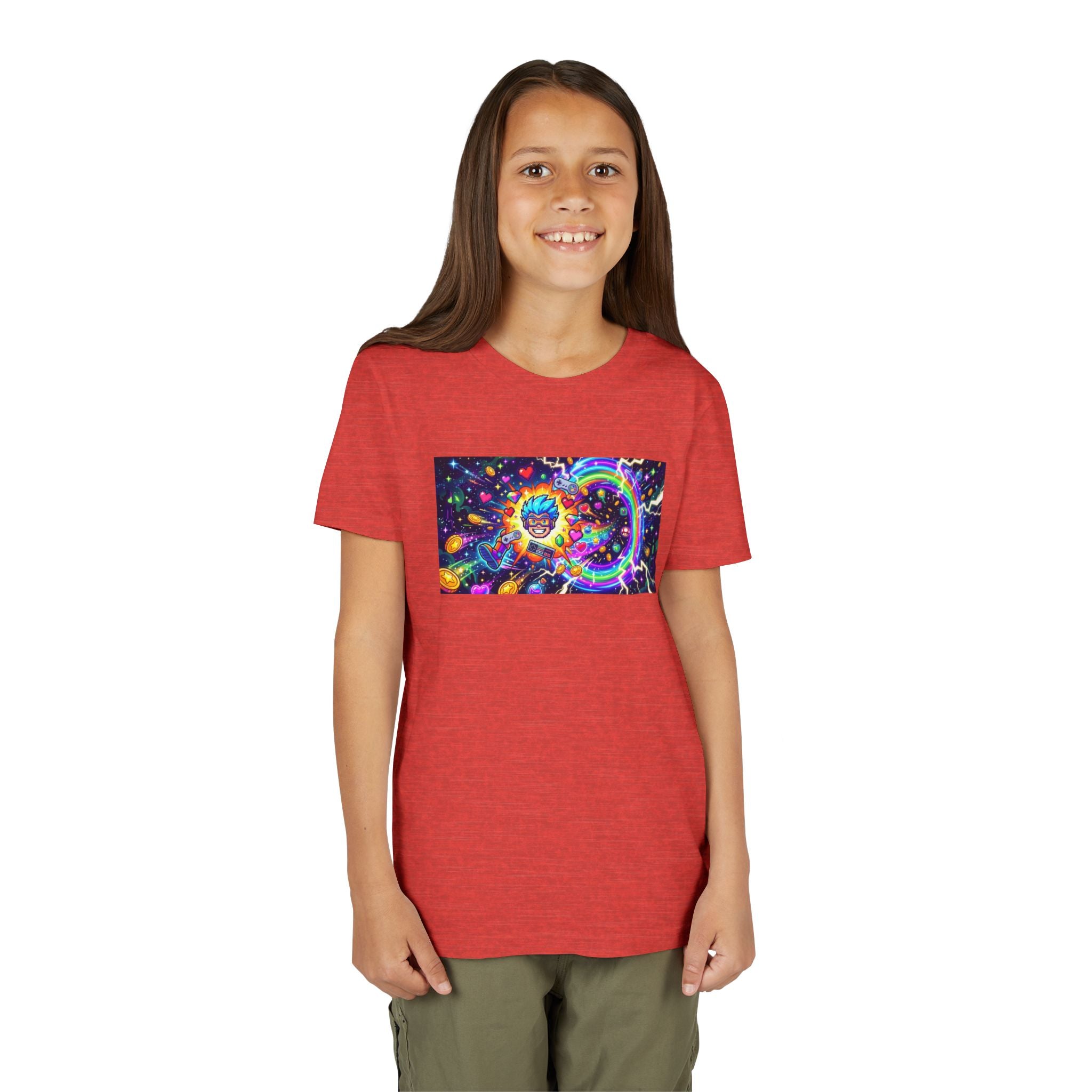 Kids Gaming Tee — Neon Rainbow Portal Gamer Shirt