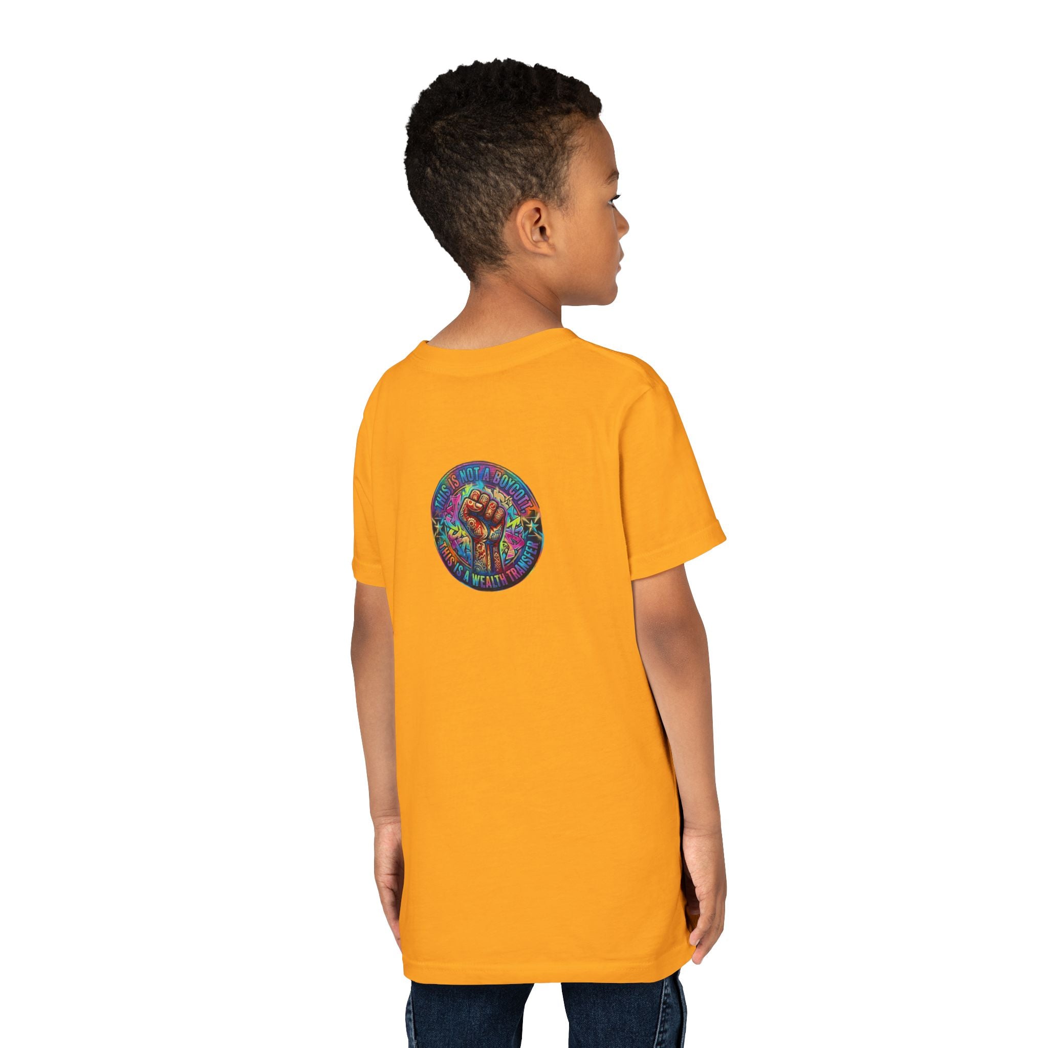 Retro Pixel Explosion Youth Tee — Smiling Avatar, Hearts, Gems & Controllers