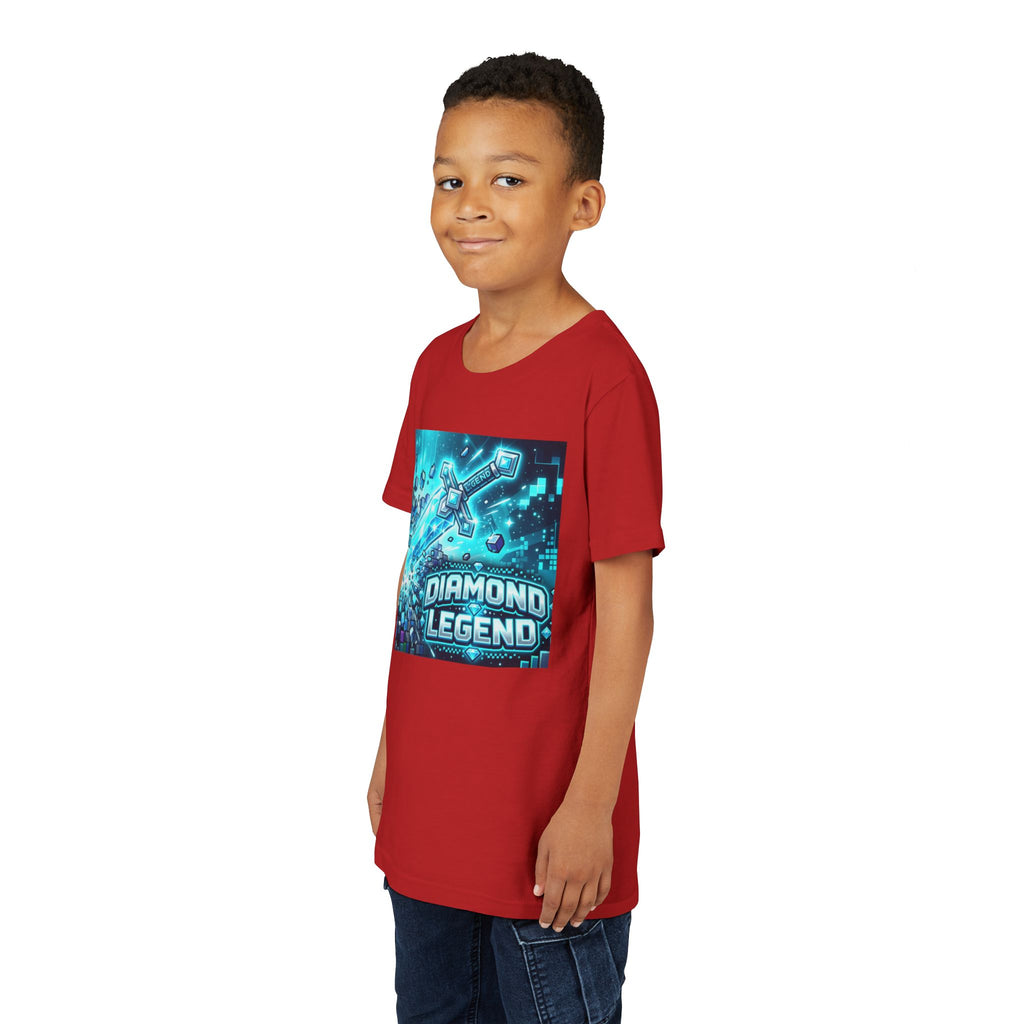 Youth Diamond Legend Tee — Pixel Minecraft-Style Gem Graphic Shirt