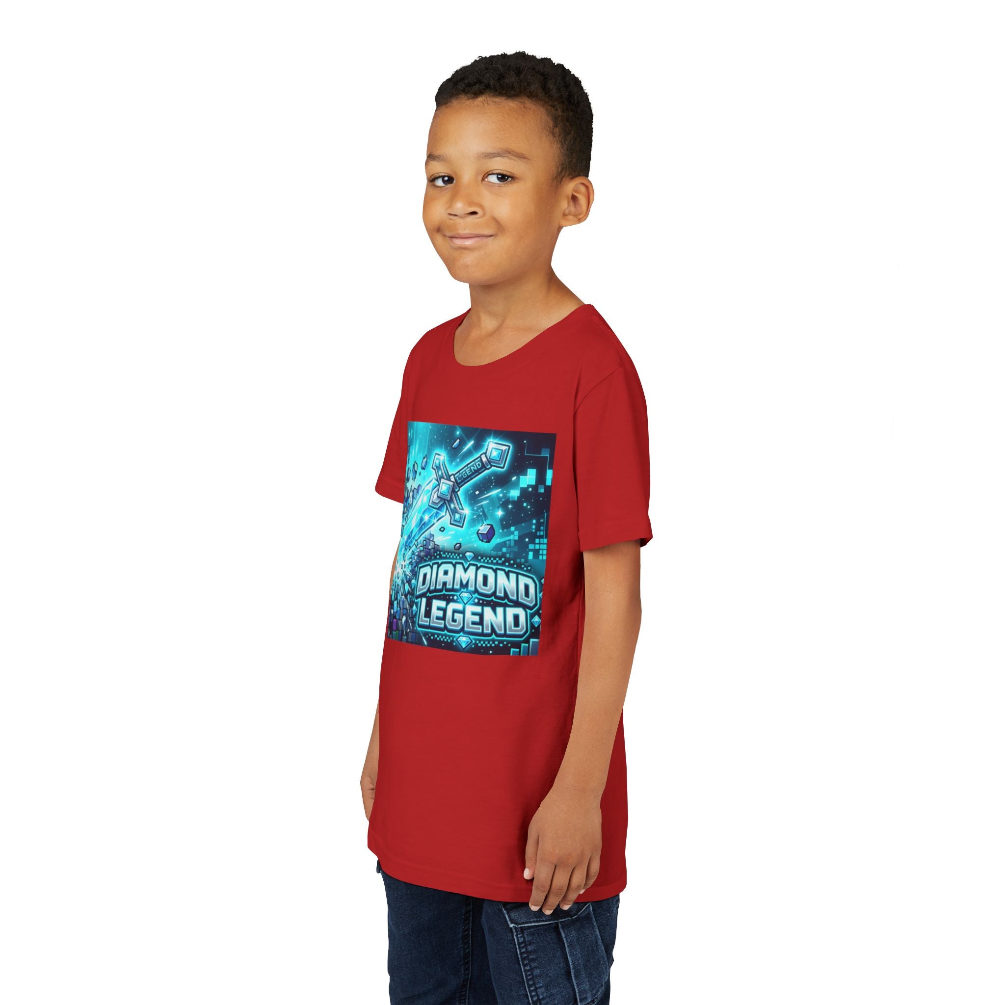 Youth Diamond Legend Tee — Pixel Minecraft-Style Gem Graphic Shirt