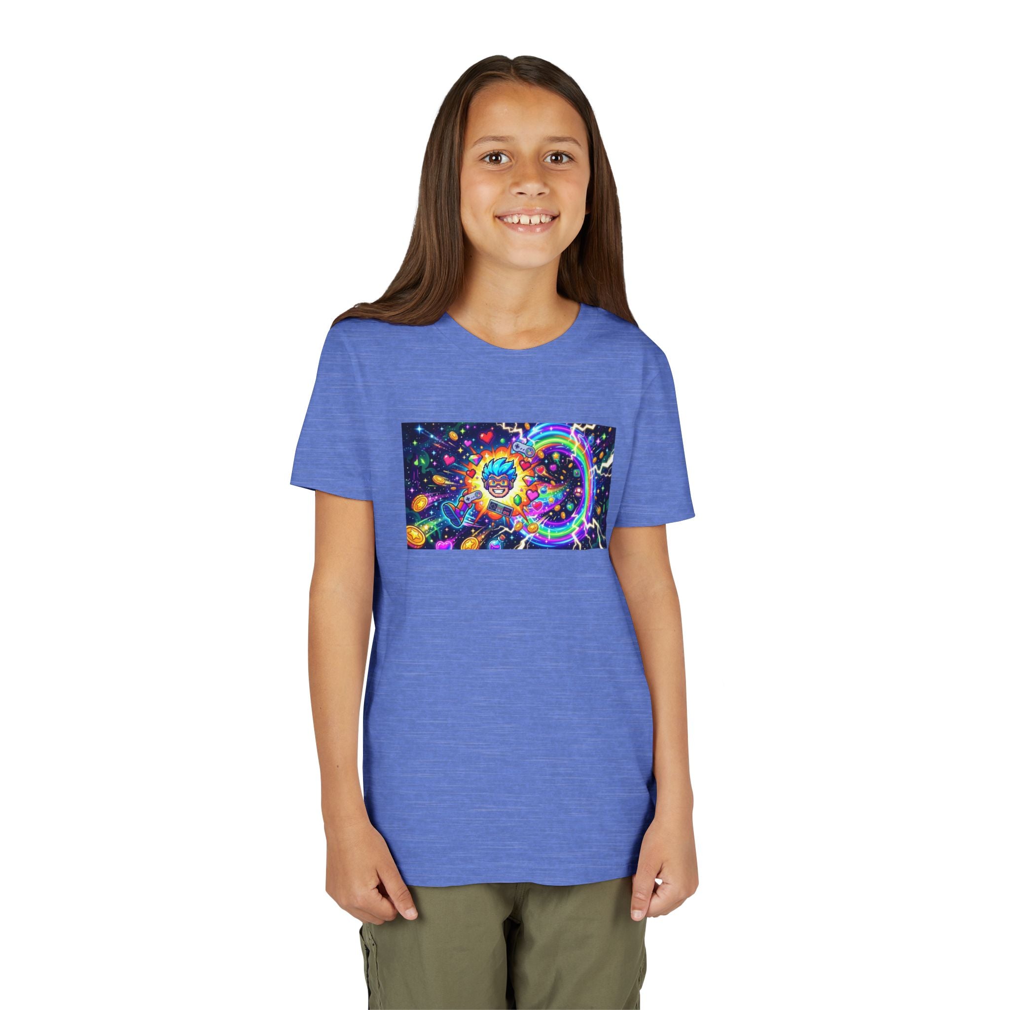 Kids Gaming Tee — Neon Rainbow Portal Gamer Shirt
