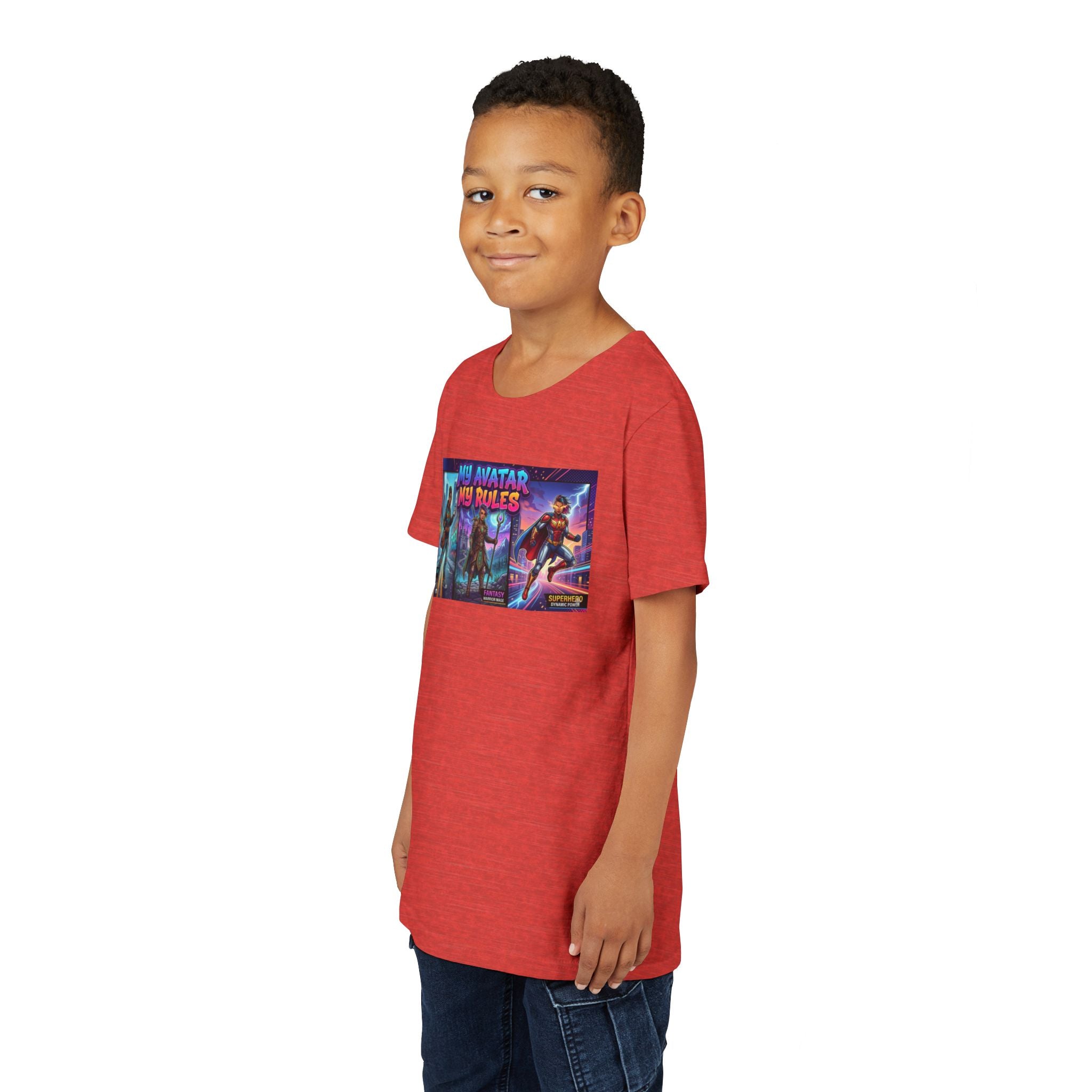 Youth Tee — “MY AVATAR MY RULES” Customizable Character Graphic