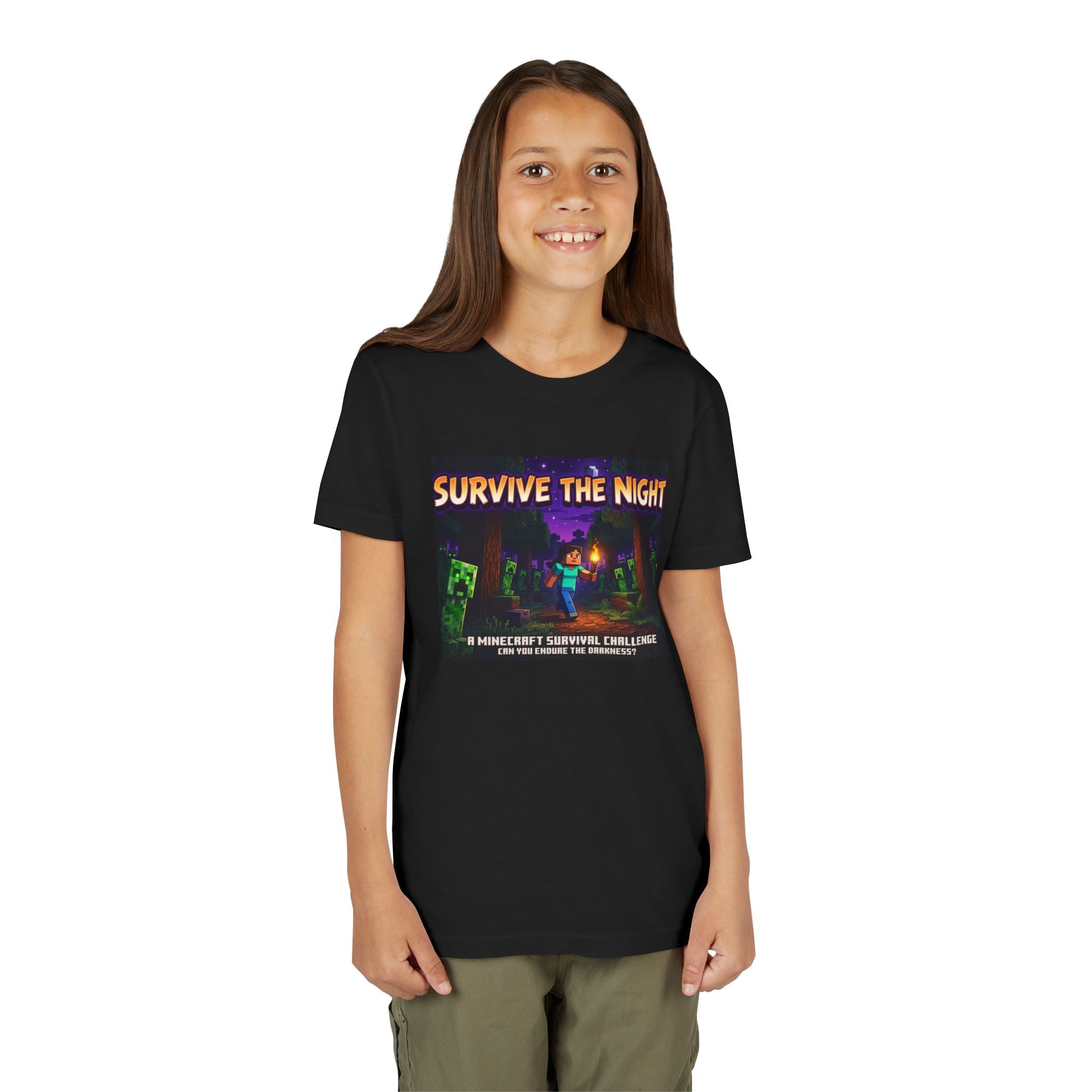 Survive the Night Youth Tee — Glowing Creeper Night Gamer Shirt