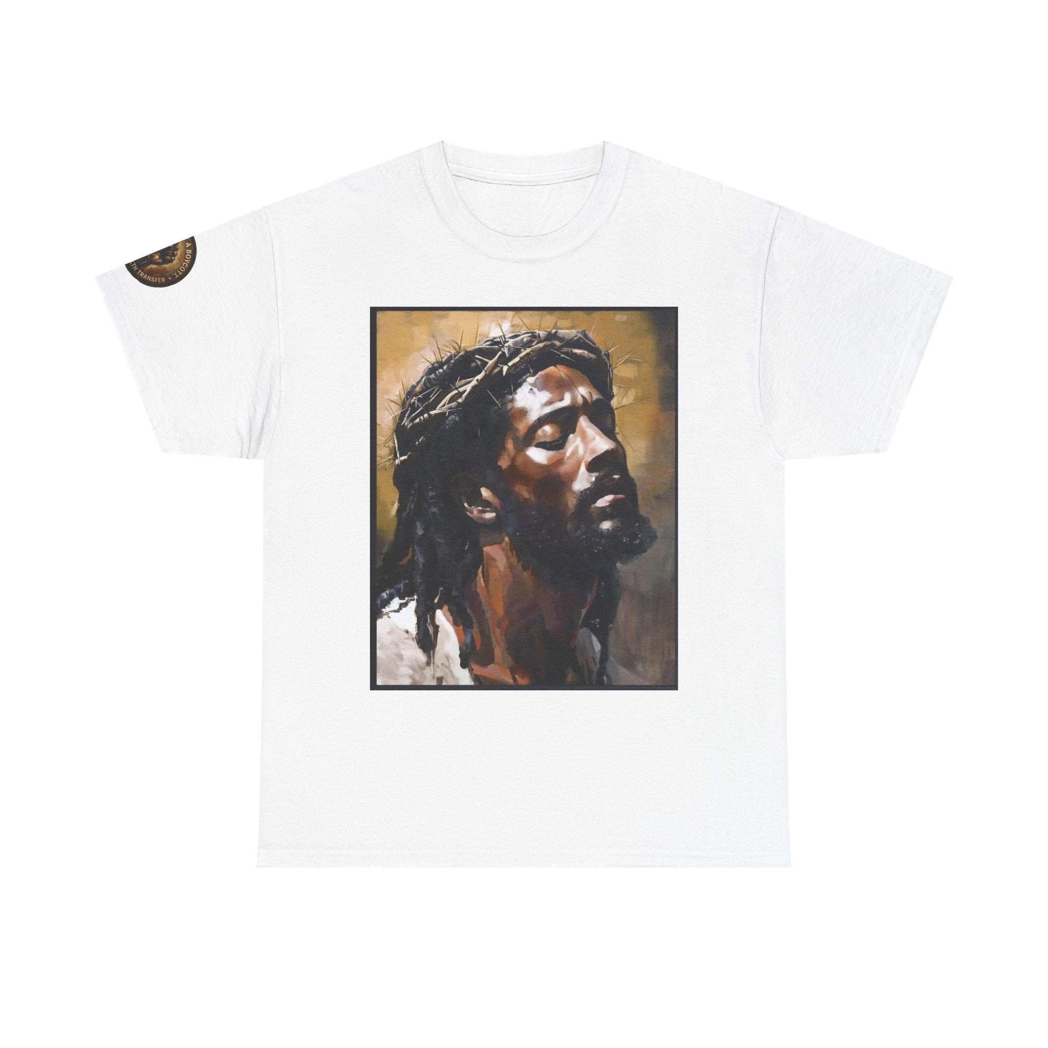 Jesus Portrait Tee with 'This Is Not A Boycott — This Is A Wealth Transfer' Back Emblem