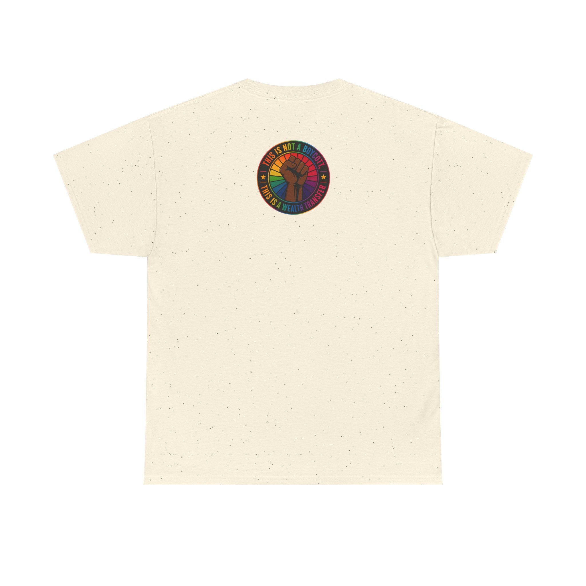 Graphic Tee — "I'm White, But Not THAT White" Illustration with Back Raised Fist Logo