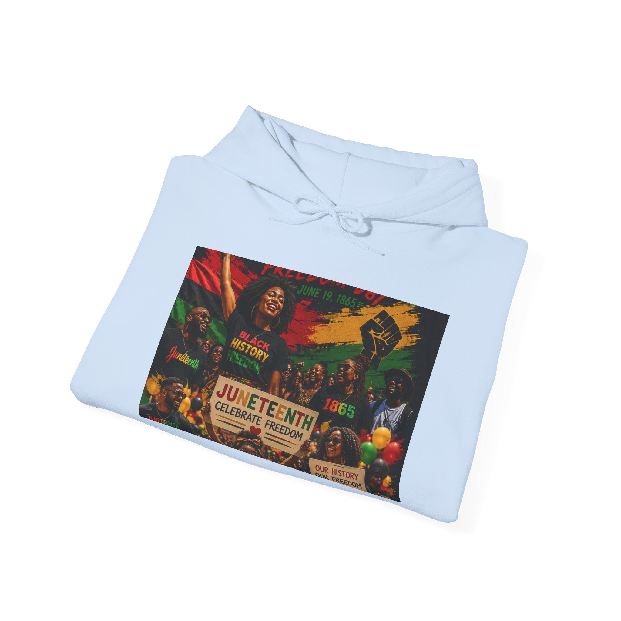 Juneteenth Celebration Hoodie — Juneteenth 1865 Freedom Retro Graphic Hooded Sweatshirt