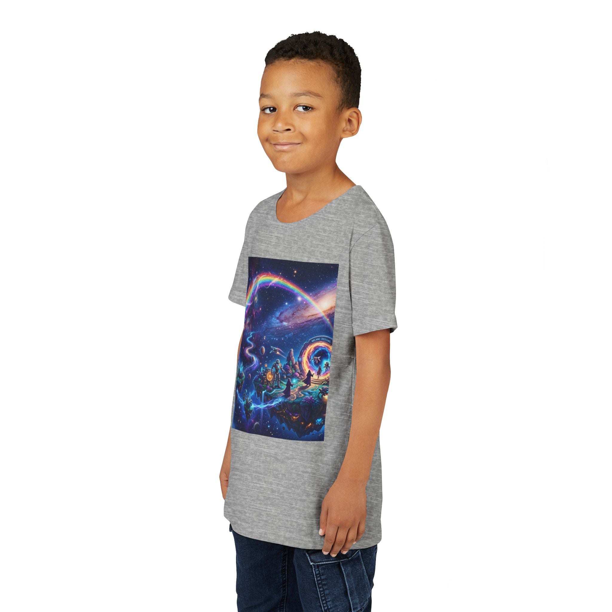 Galaxy Fantasy Youth Tee — Floating Islands, Robots & Magic Portals