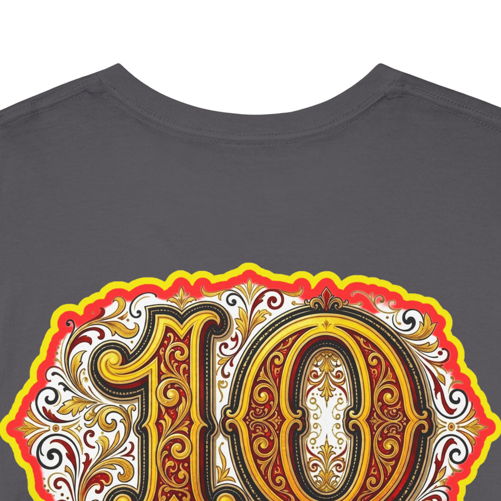 Fat Man Graphic Tee — Retro Boxing Design with '10' Back Patch