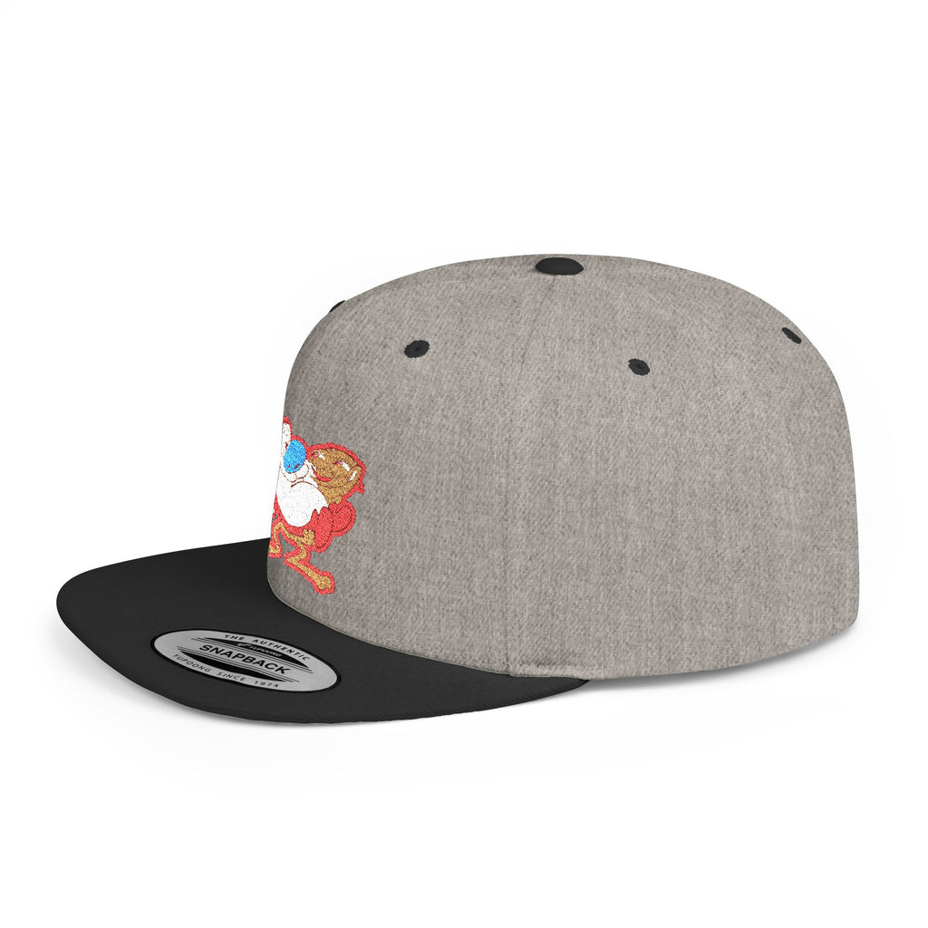 Retro Cartoon Egg Character Flat Bill Snapback Hat