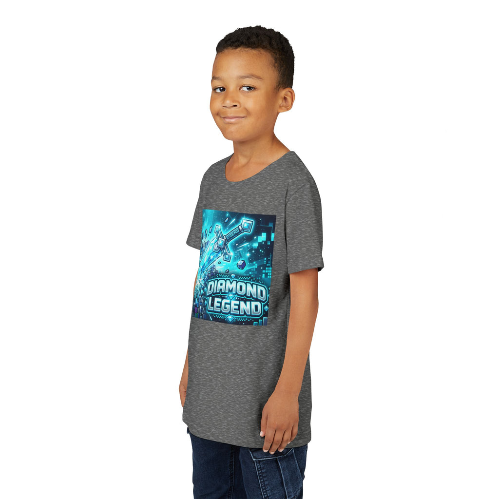 Youth Diamond Legend Tee — Pixel Minecraft-Style Gem Graphic Shirt