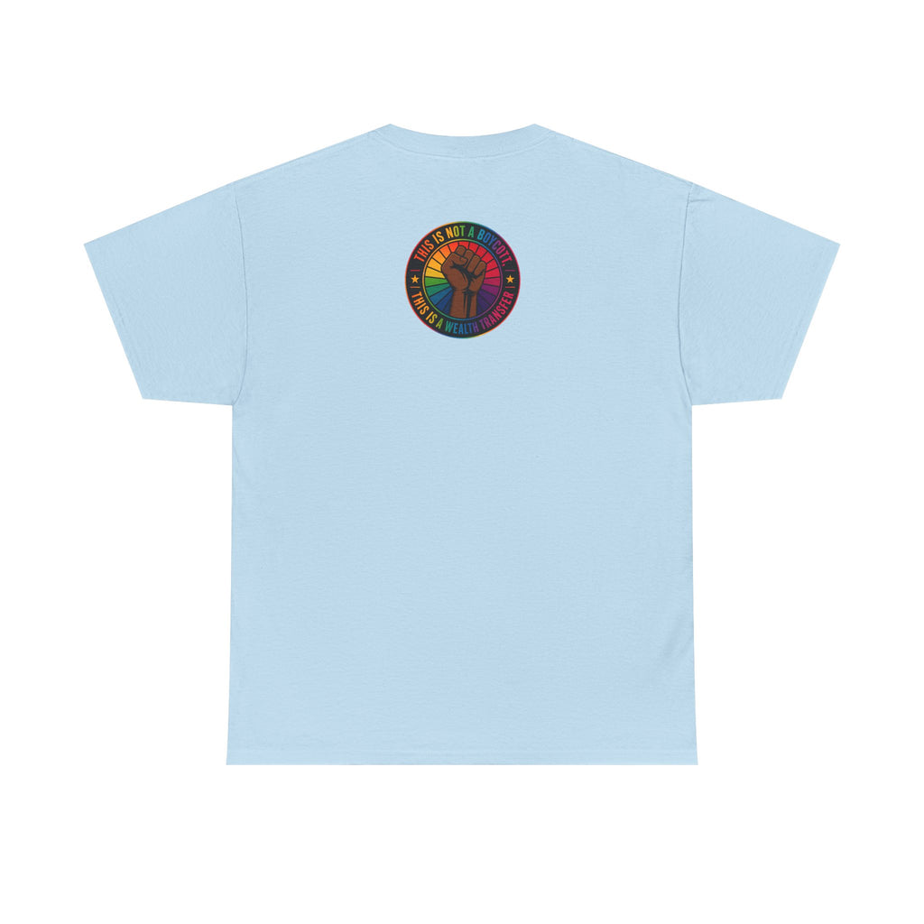 Graphic Tee — "I'm White, But Not THAT White" Illustration with Back Raised Fist Logo