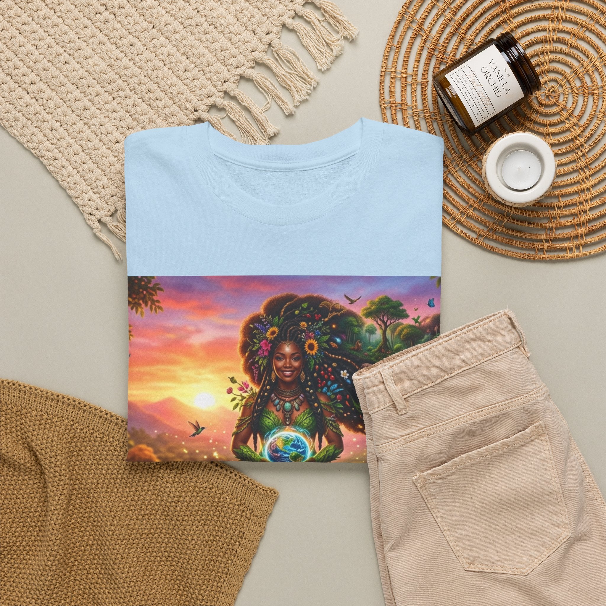 Earth Goddess T-Shirt — Vibrant Floral Nature Mother Graphic Tee