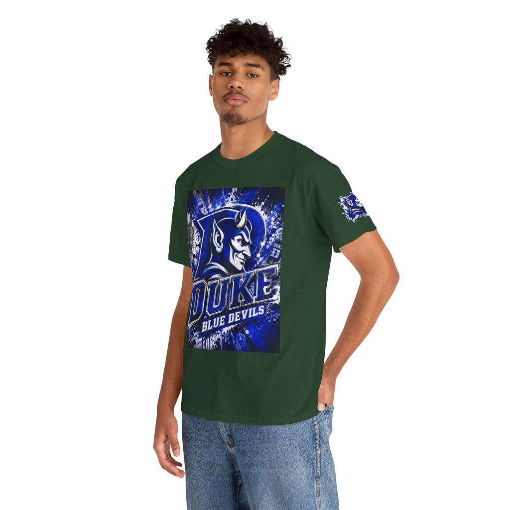 Duke Blue Devils Graphic Tee — Splatter Devil Logo T‑Shirt