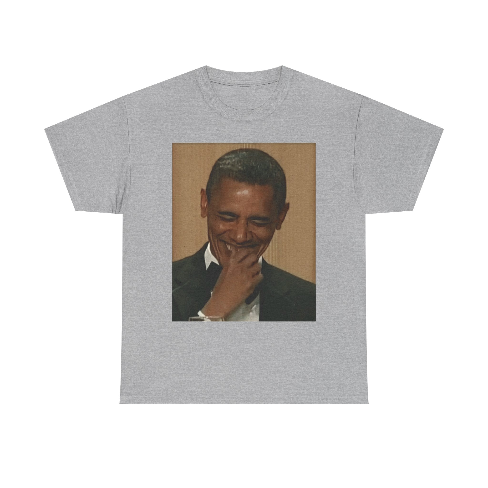 Laughing President Photo Tee — Vintage Smile Graphic T-Shirt