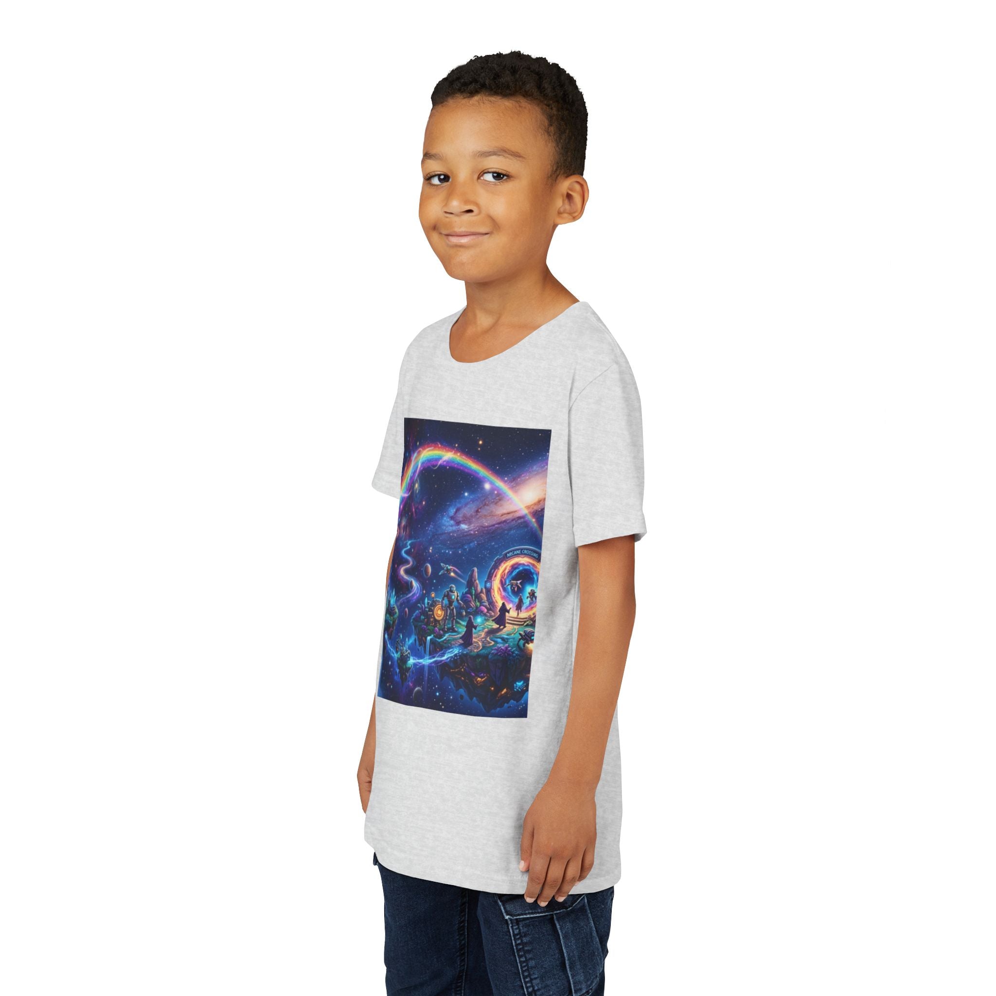 Galaxy Fantasy Youth Tee — Floating Islands, Robots & Magic Portals