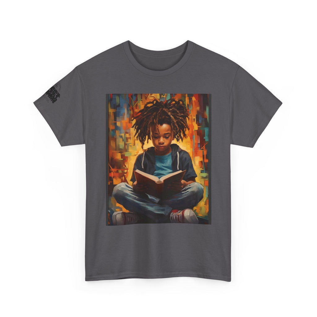 Graphic Tee — 'This Is Not A Boycott, This Is A Wealth Transfer' Back Print with Reading Child Artwork