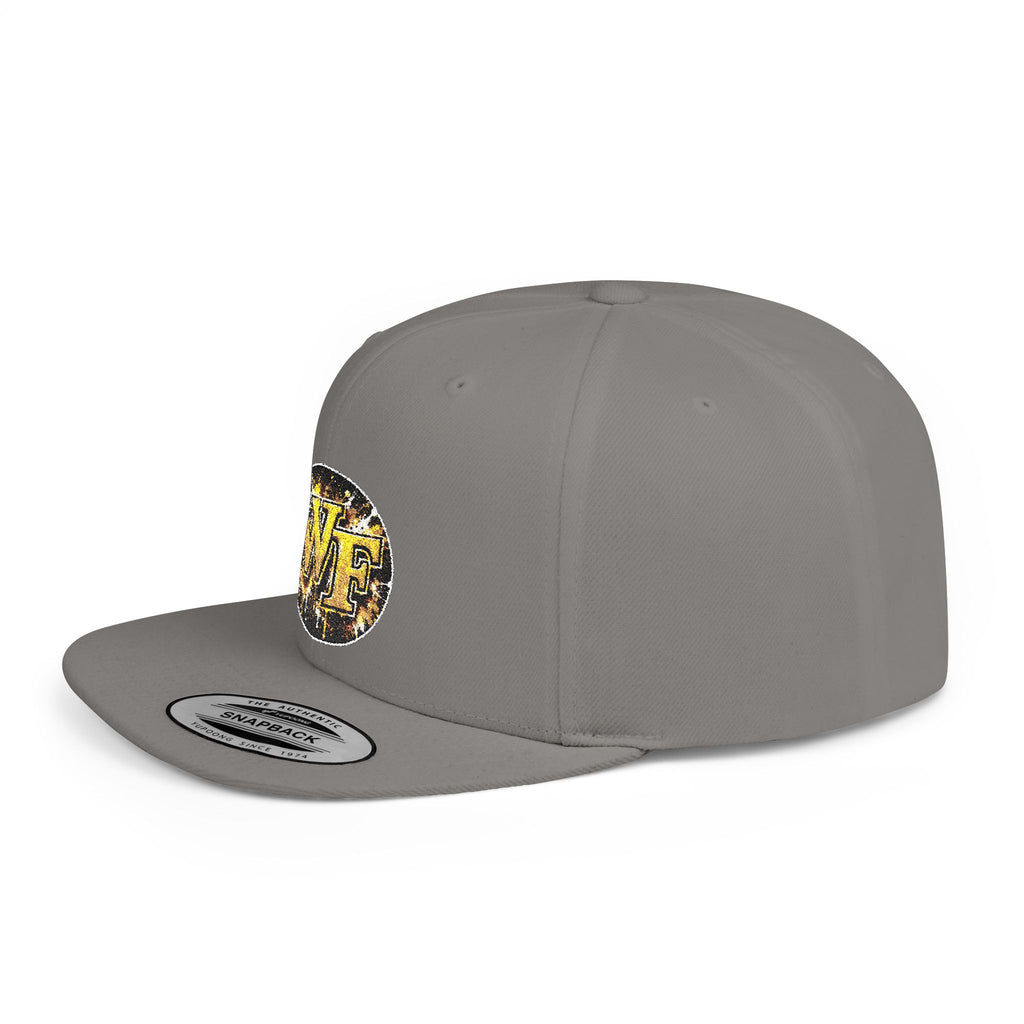 Snapback Hat — WF Gold Leopard Logo Flat Bill Cap