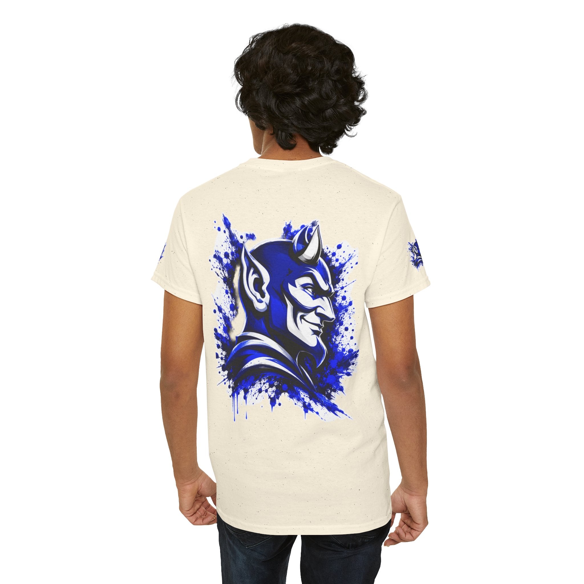 Duke Blue Devils Graphic Tee — Splatter Devil Logo T‑Shirt