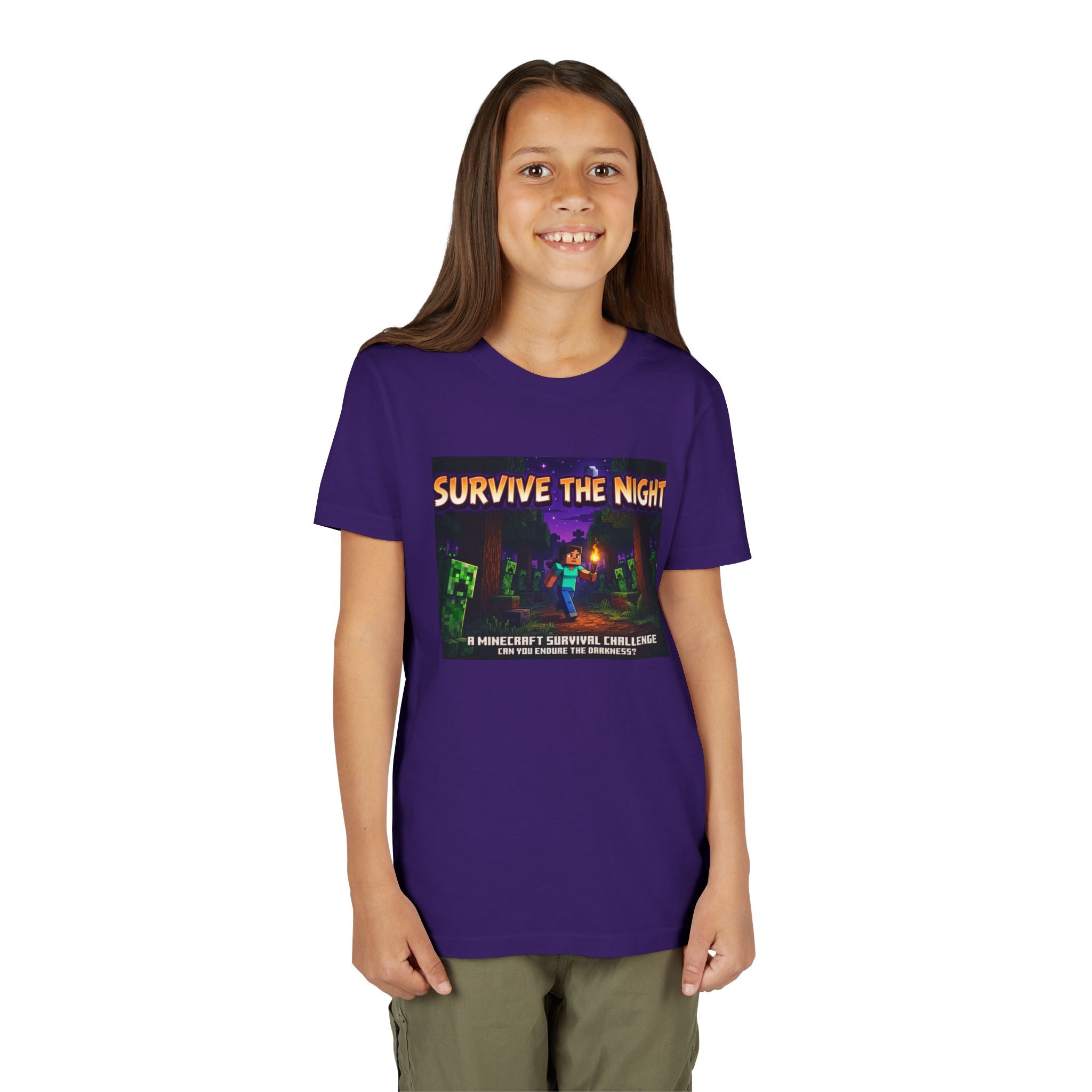 Survive the Night Youth Tee — Glowing Creeper Night Gamer Shirt