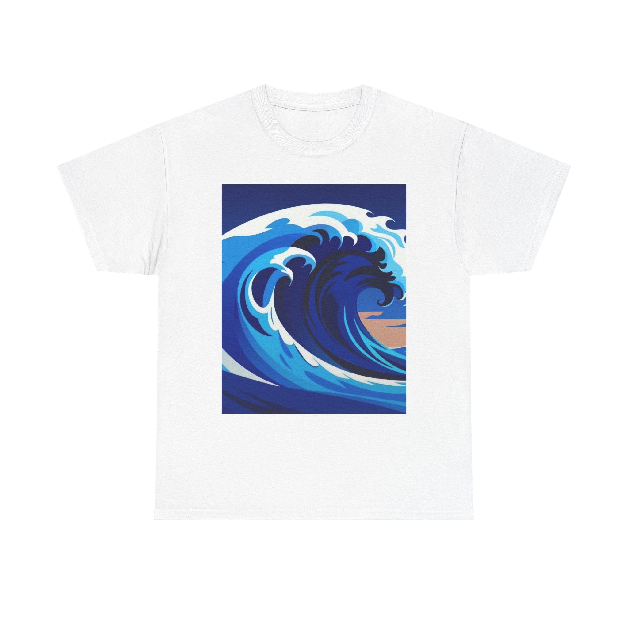 T-Shirt — Coastal Wave Graphic Tee (Ocean Sunset Wave Art)