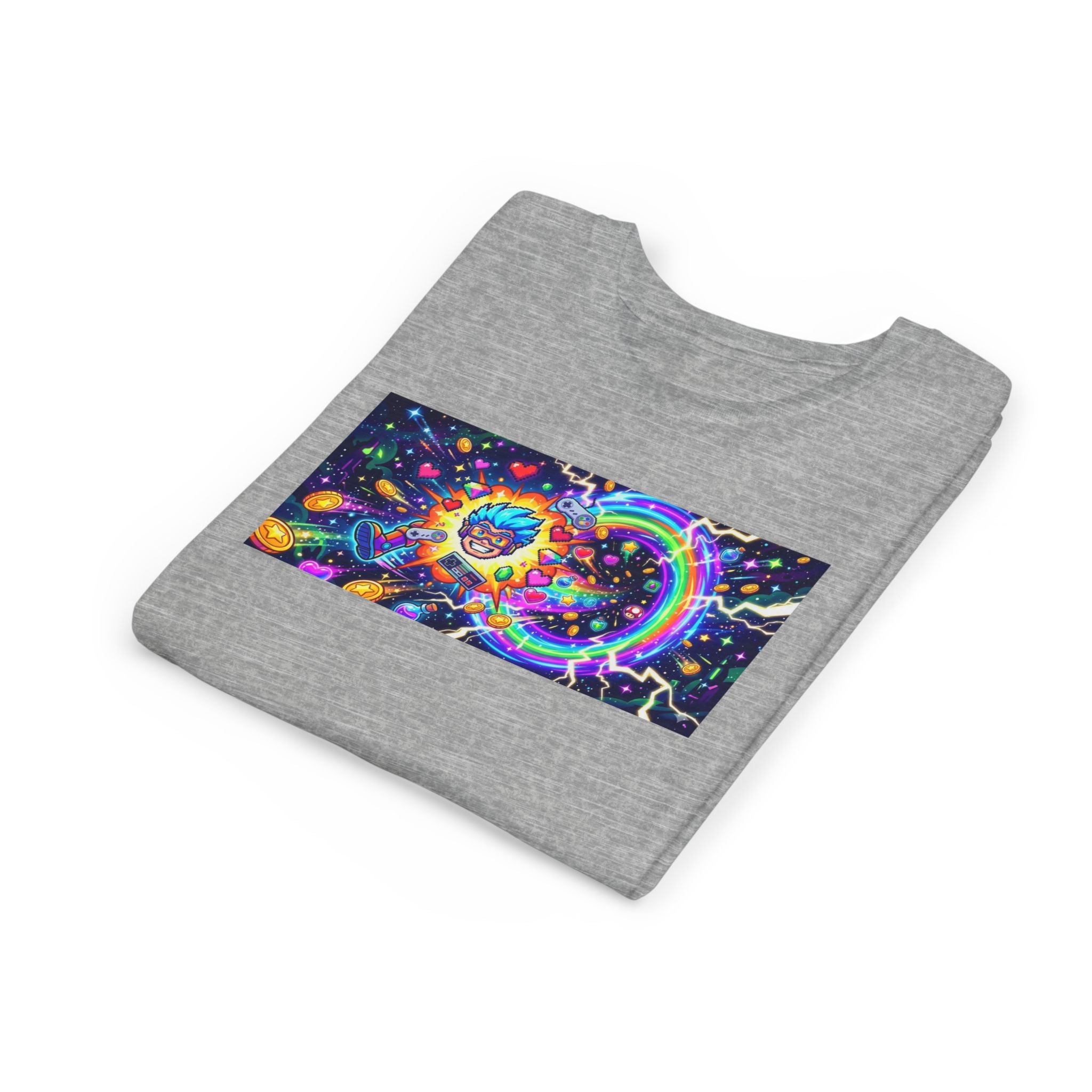 Kids Gaming Tee — Neon Rainbow Portal Gamer Shirt