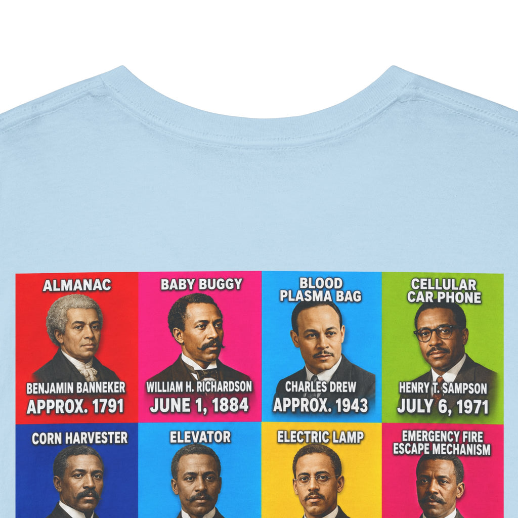 Black inventors Grid T‑Shirt — Colorful Historical Portraits Tee