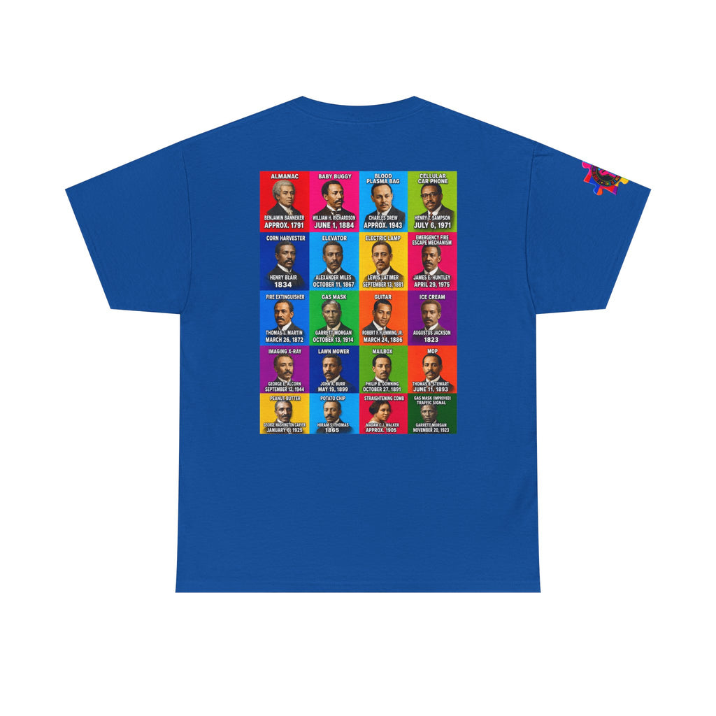 Black inventors Grid T‑Shirt — Colorful Historical Portraits Tee