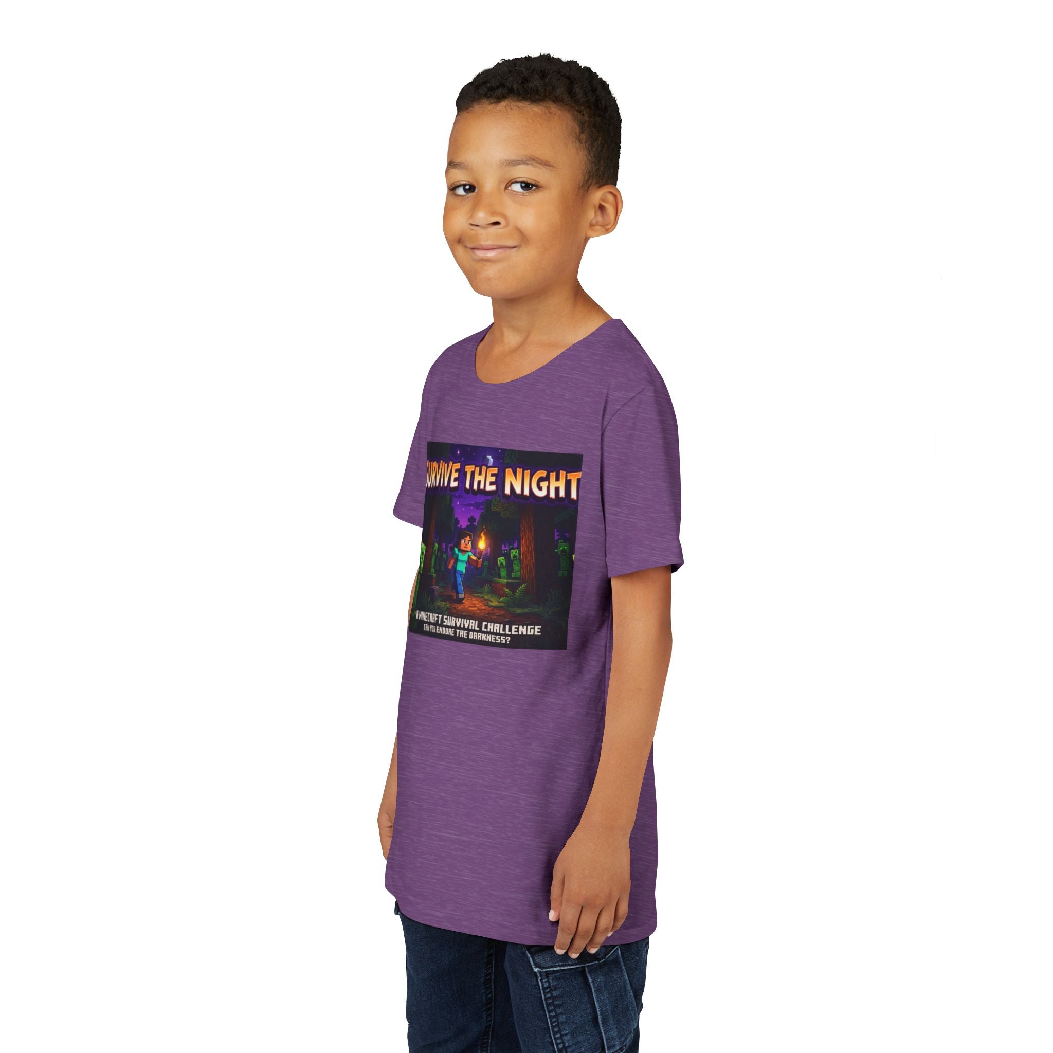 Survive the Night Youth Tee — Glowing Creeper Night Gamer Shirt