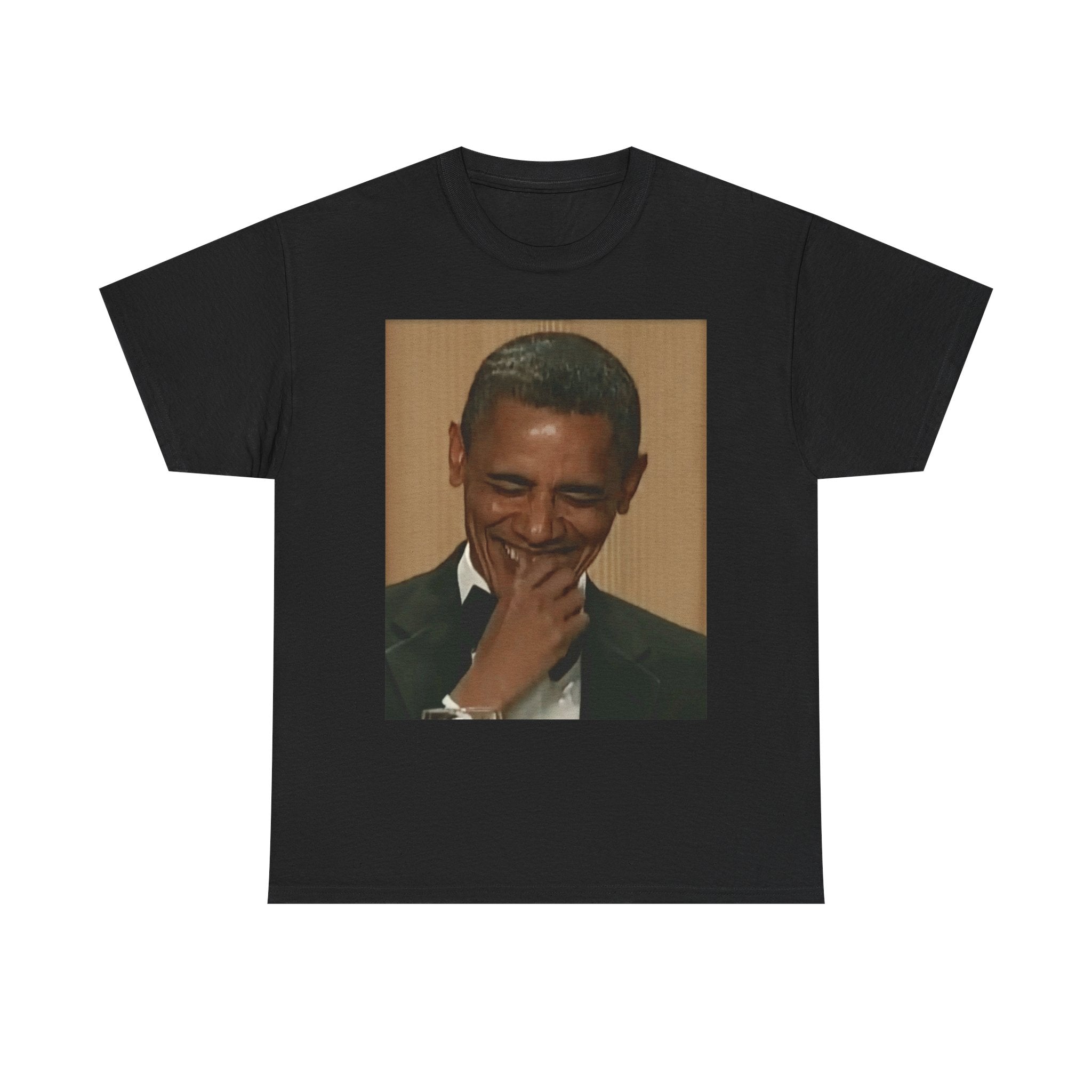 Laughing President Photo Tee — Vintage Smile Graphic T-Shirt