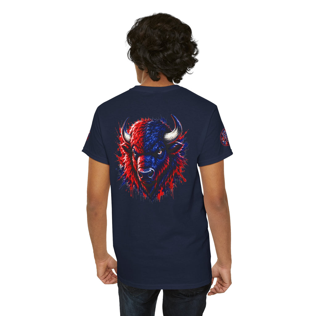 Howard University Buffalo Spirit Tee — HU Bison Red & Blue Campus Shirt