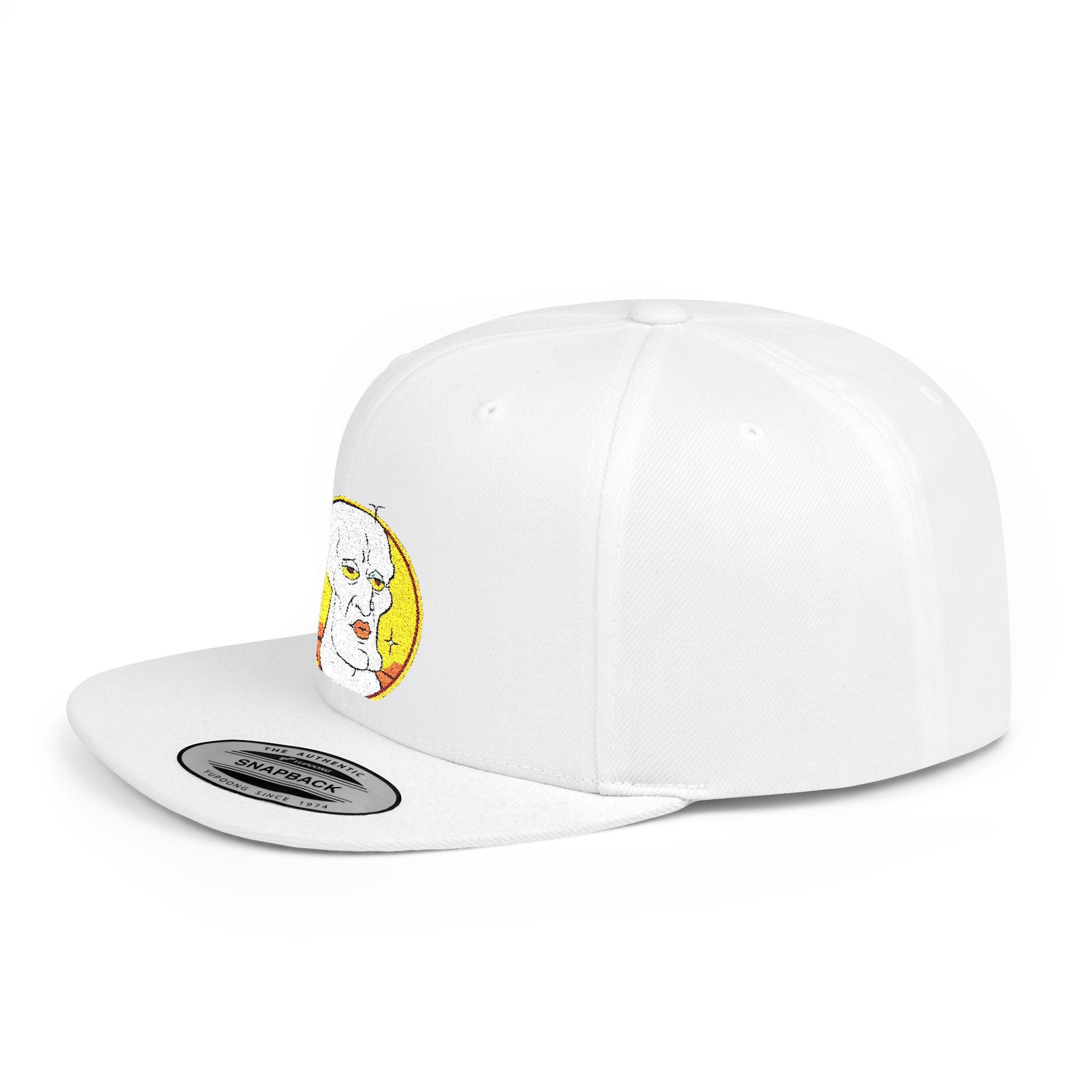 Snapback Hat — Cute Cat Holding Flower Patch, Cute Kawaii Cat Embroidered Cap