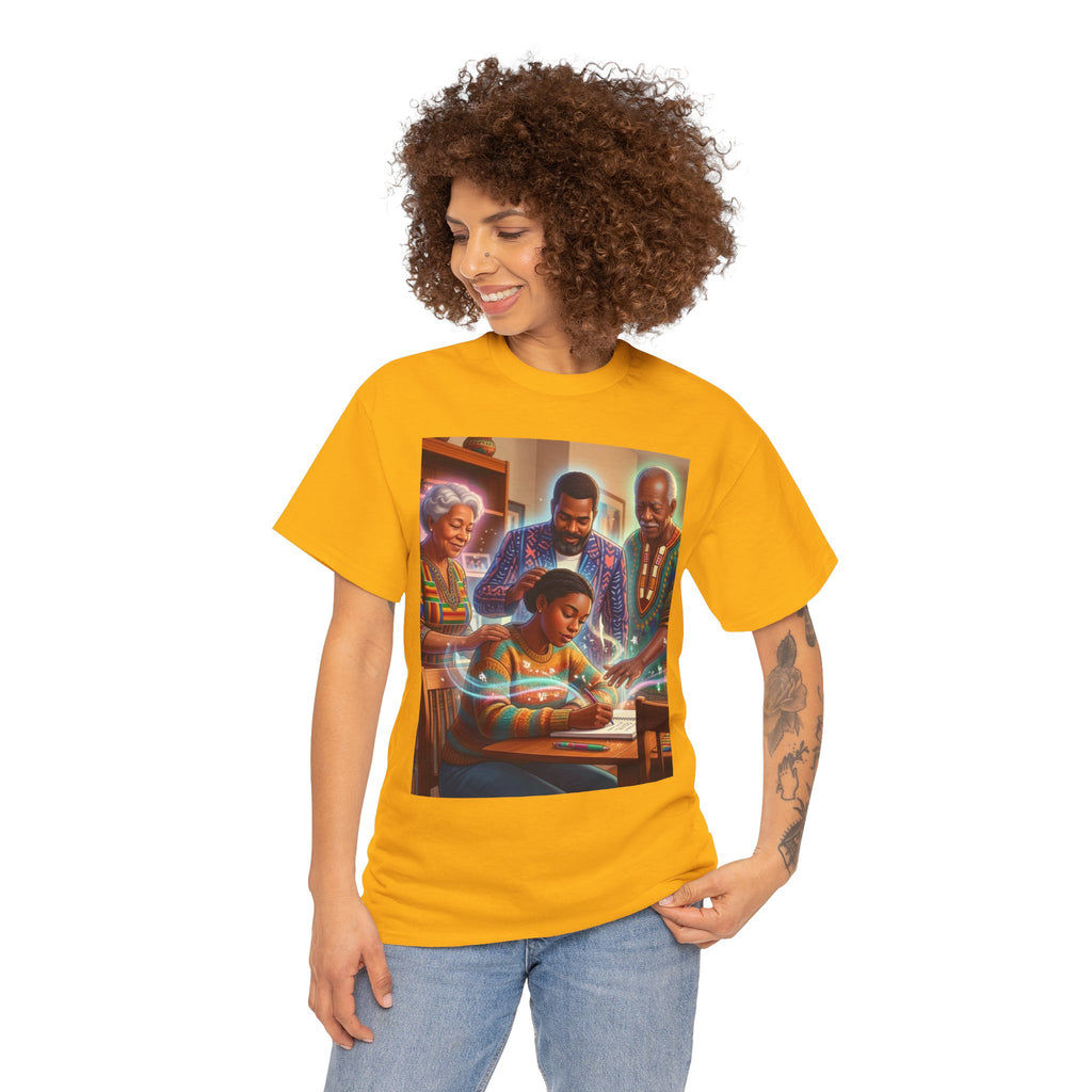 Black Family Study Night T-Shirt — Inspirational Afrofuturist Classroom Artwork