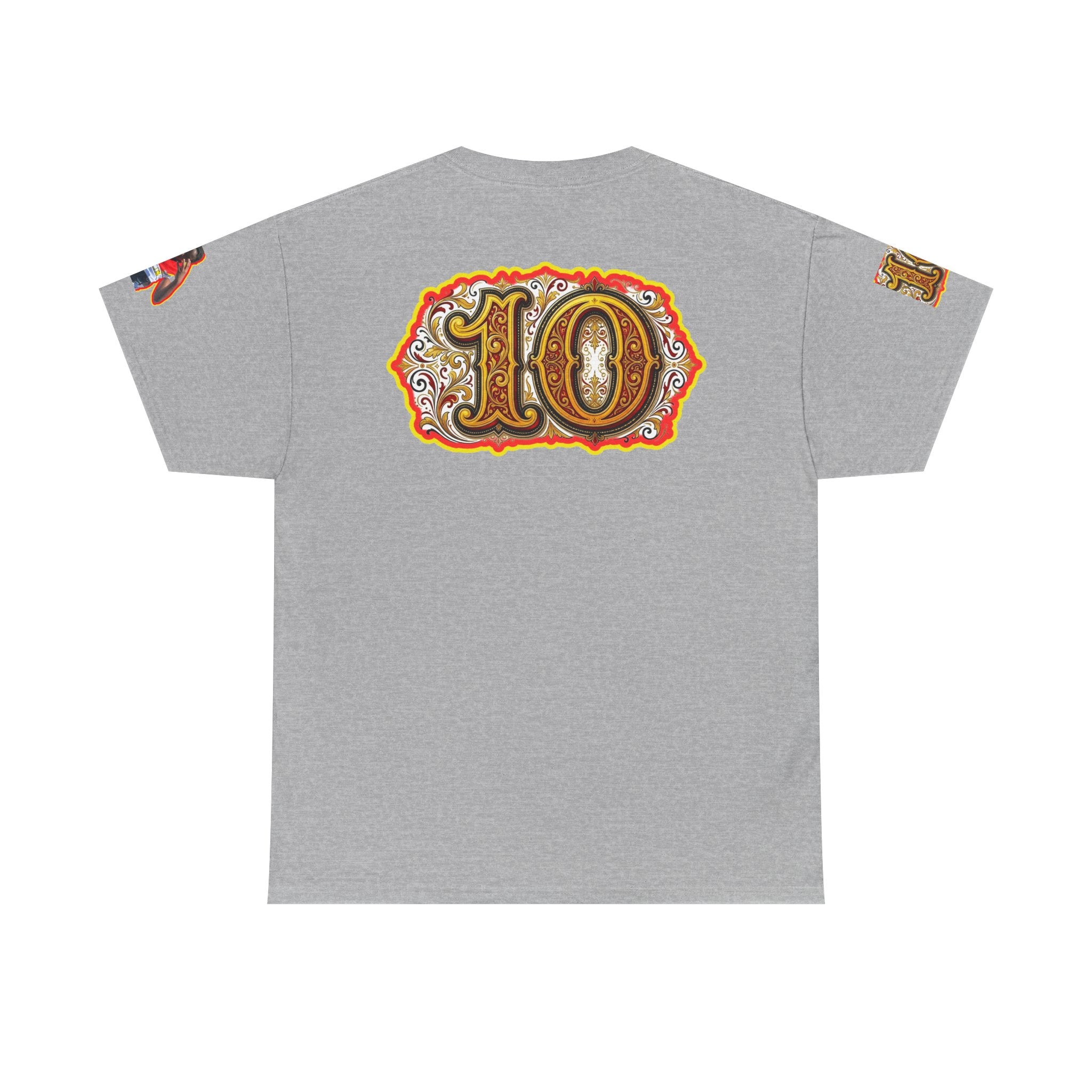 Fat Man Graphic Tee — Retro Boxing Design with '10' Back Patch