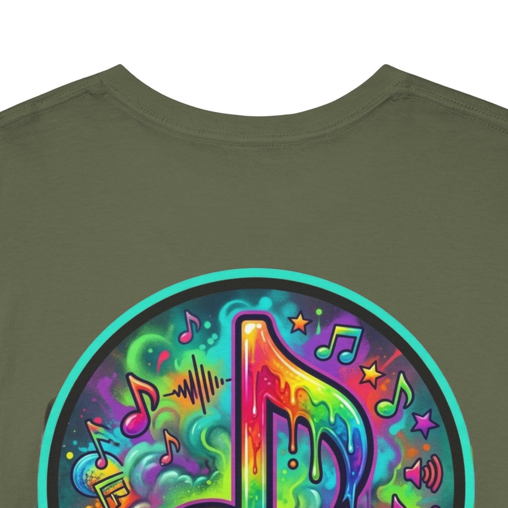 Music Vibes Tee — “They Want Our Rhythm But They Don’t Want Our Blues” Psychedelic Drip Note T-Shirt