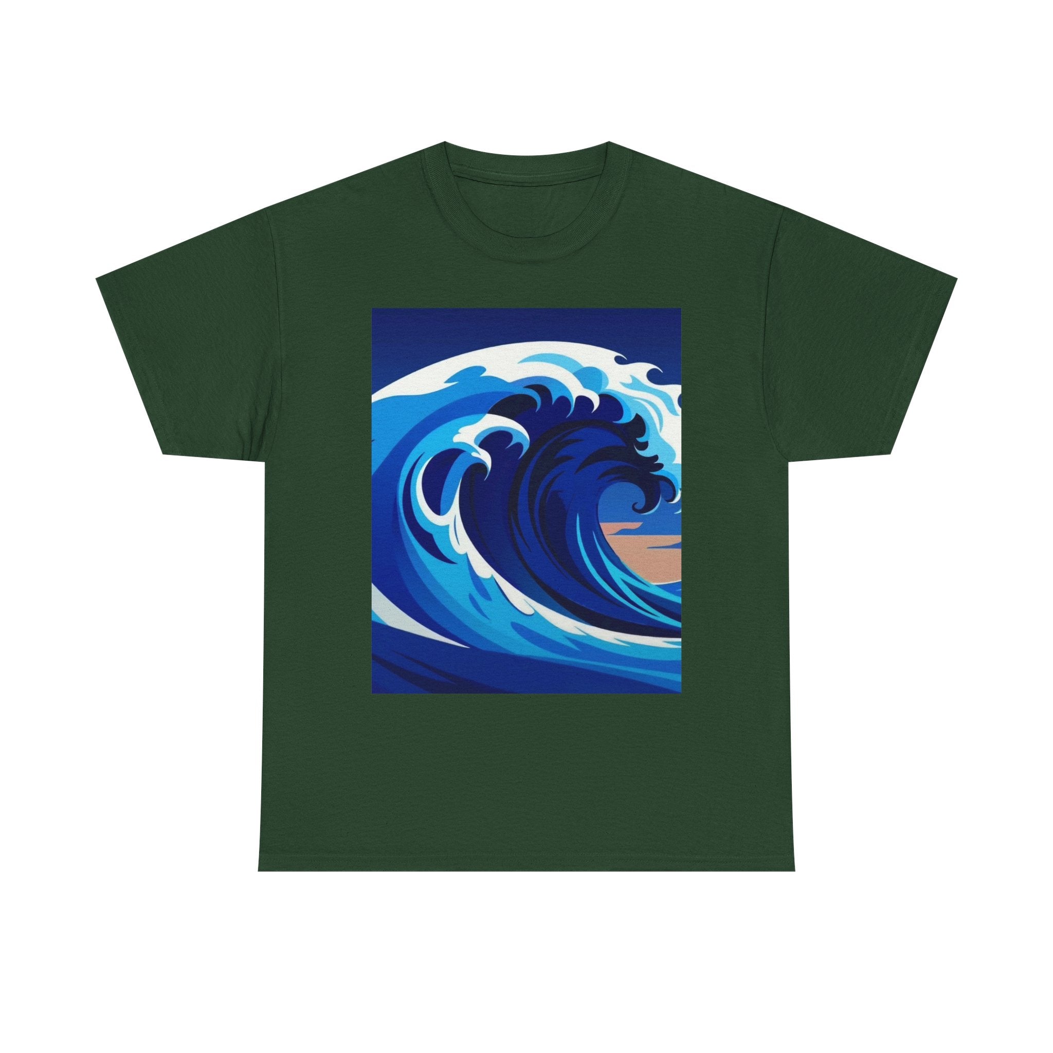 T-Shirt — Coastal Wave Graphic Tee (Ocean Sunset Wave Art)