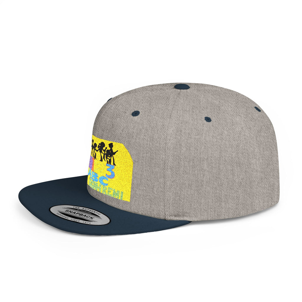 Flat Bill Snapback Hat — Retro Dance Crew Graphic Cap